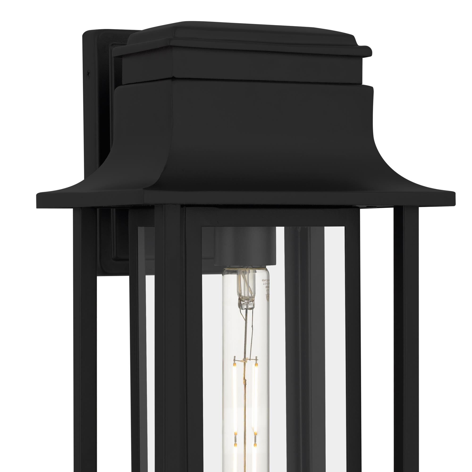 Shown in Matte Black finish and Glass shade