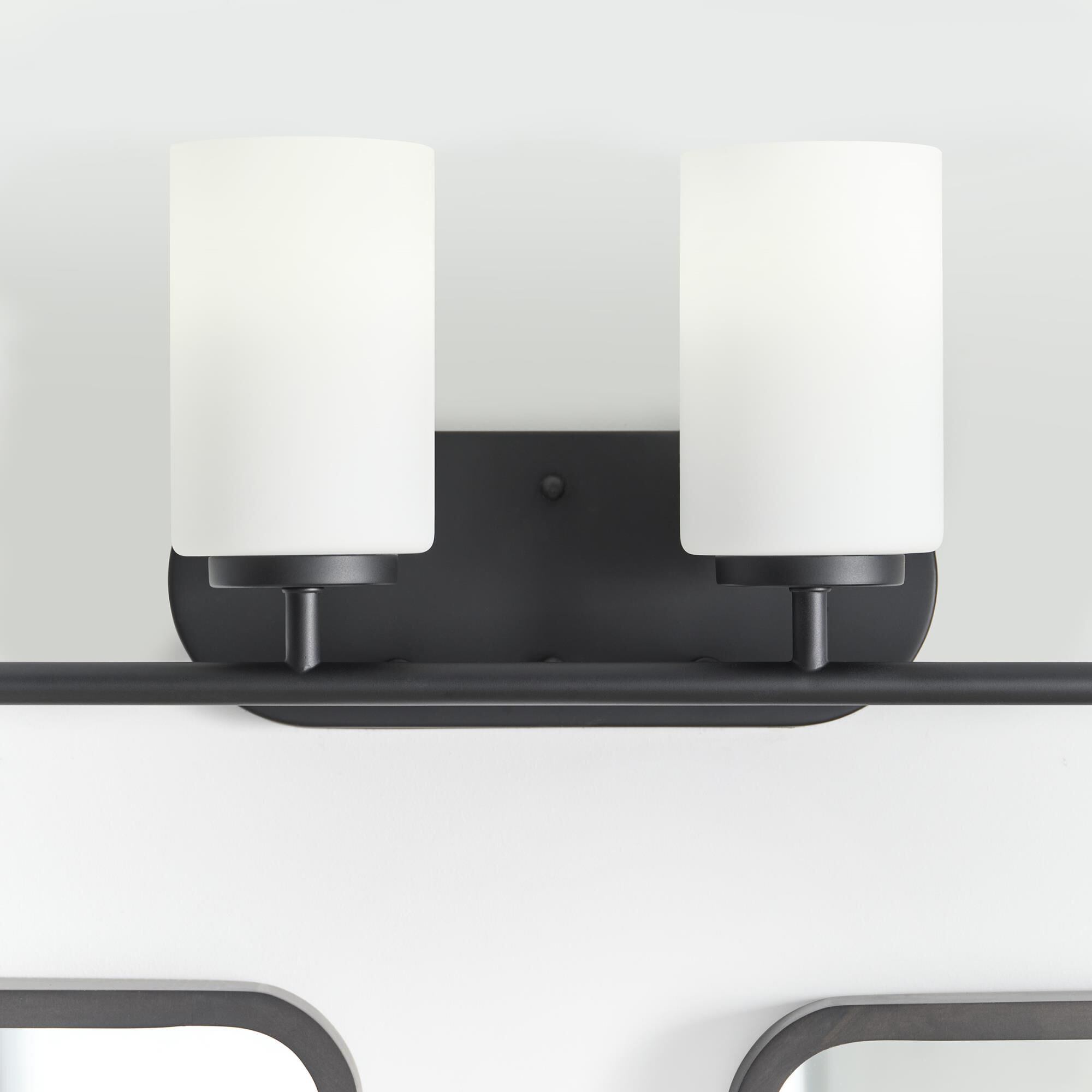 Shown in Midnight Black finish and Cased Opal Etched glass