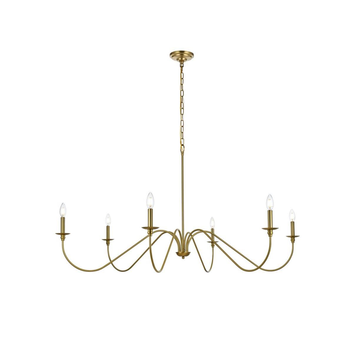 Rohan 54 Inch 6 Light Chandelier by Elegant Lighting