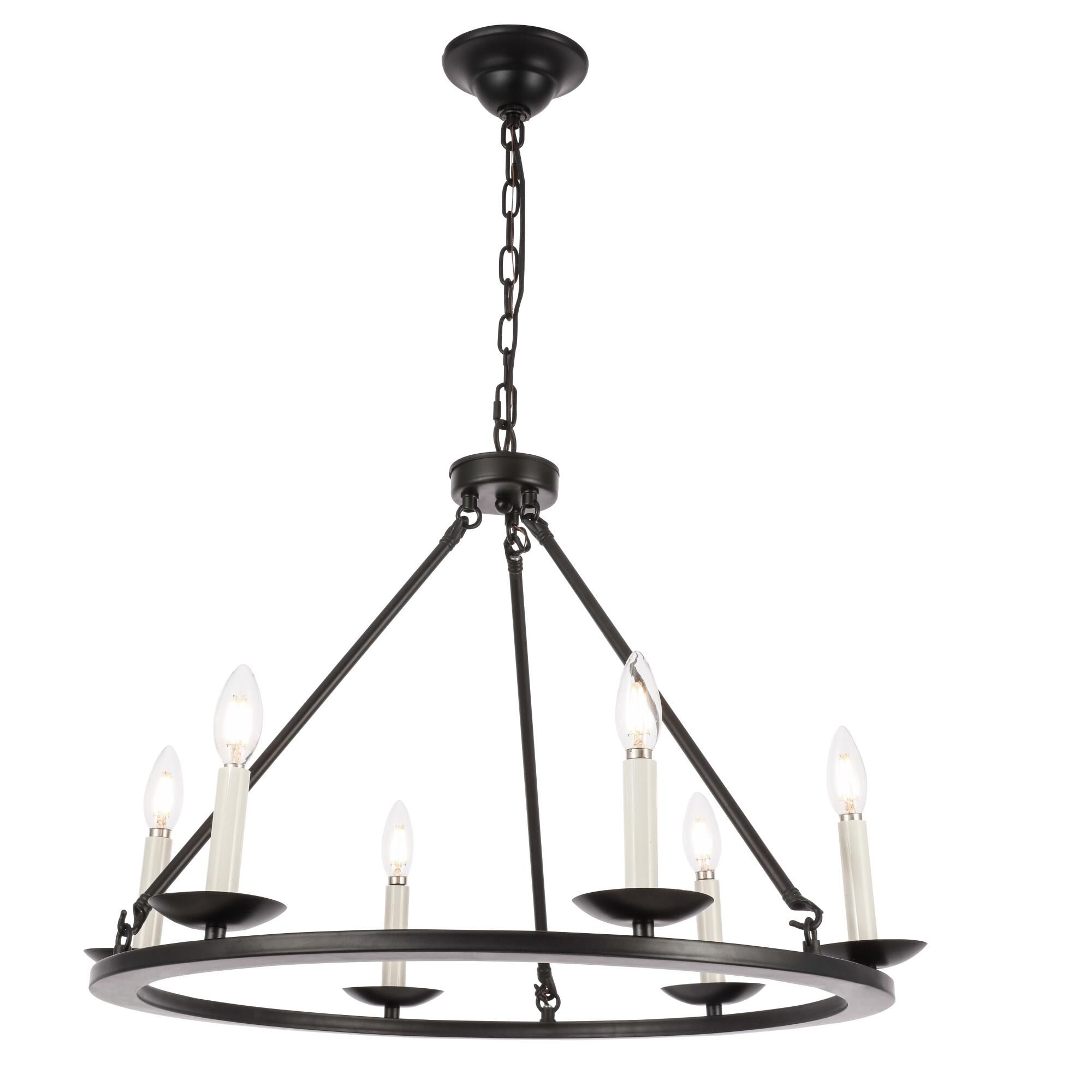 Maine 26 Inch 6 Light Chandelier by Elegant Lighting