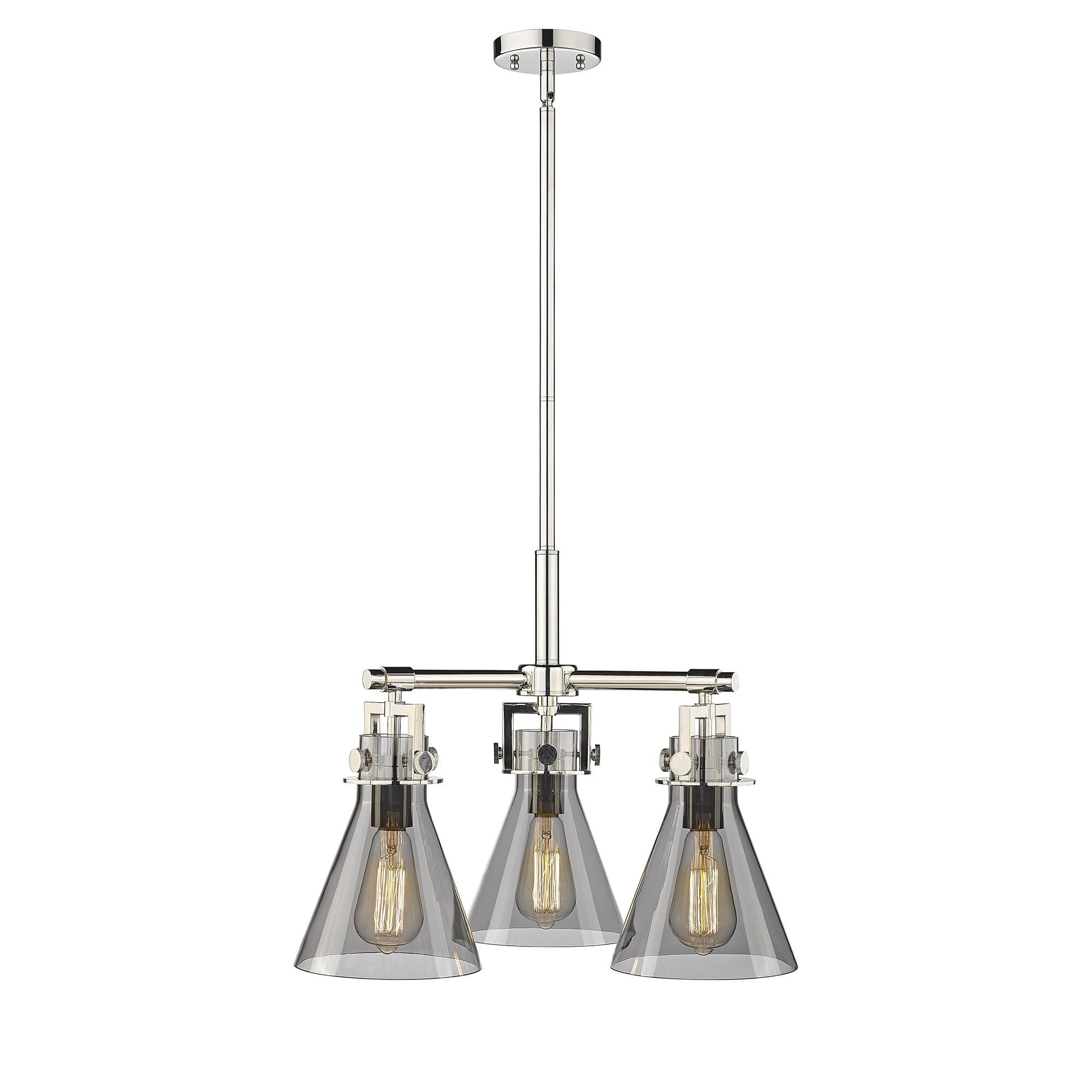 Shown in Polished Nickel finish and Plated Smoke glass