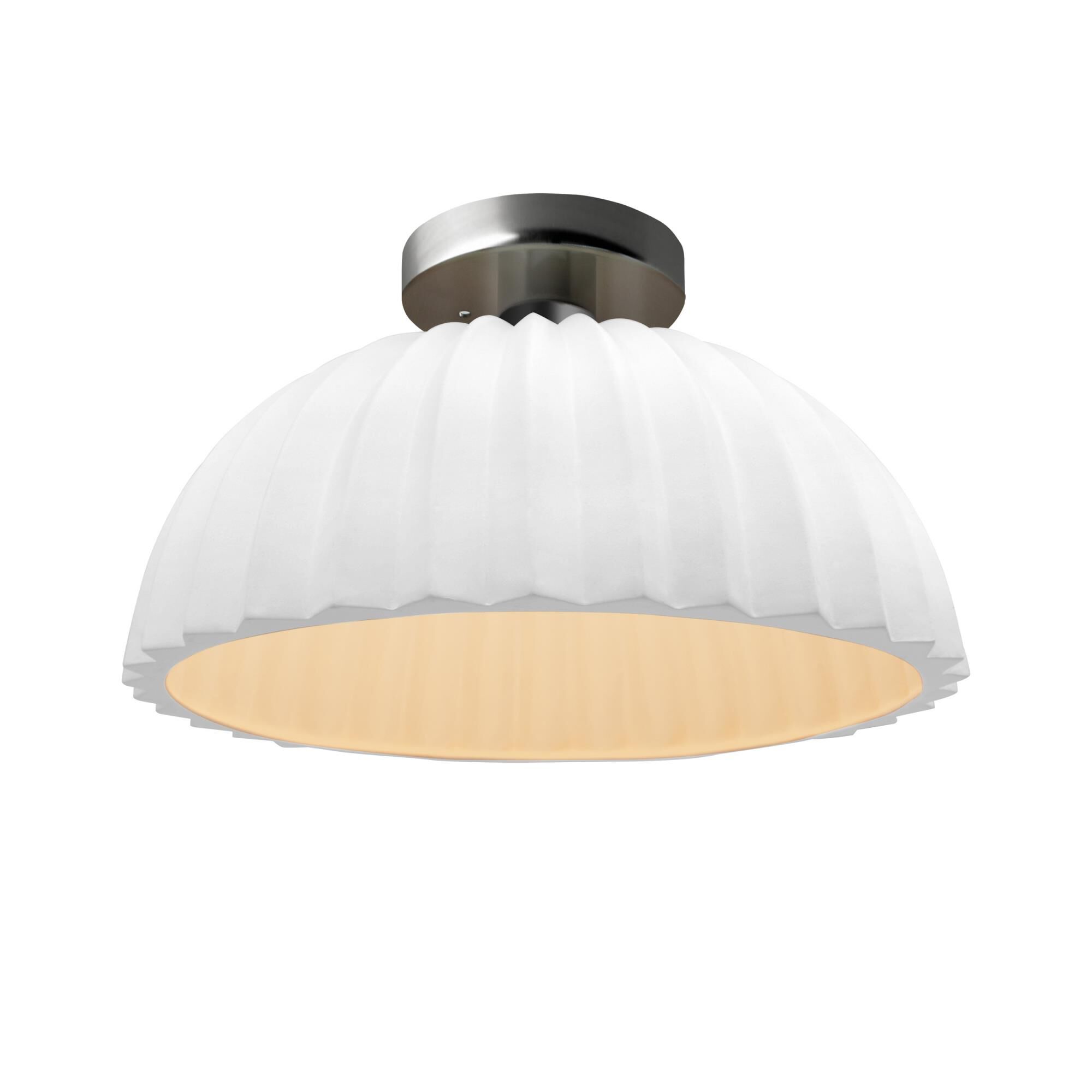 Pleated Dome 13 Inch Semi Flush Mount by Justice Design Group