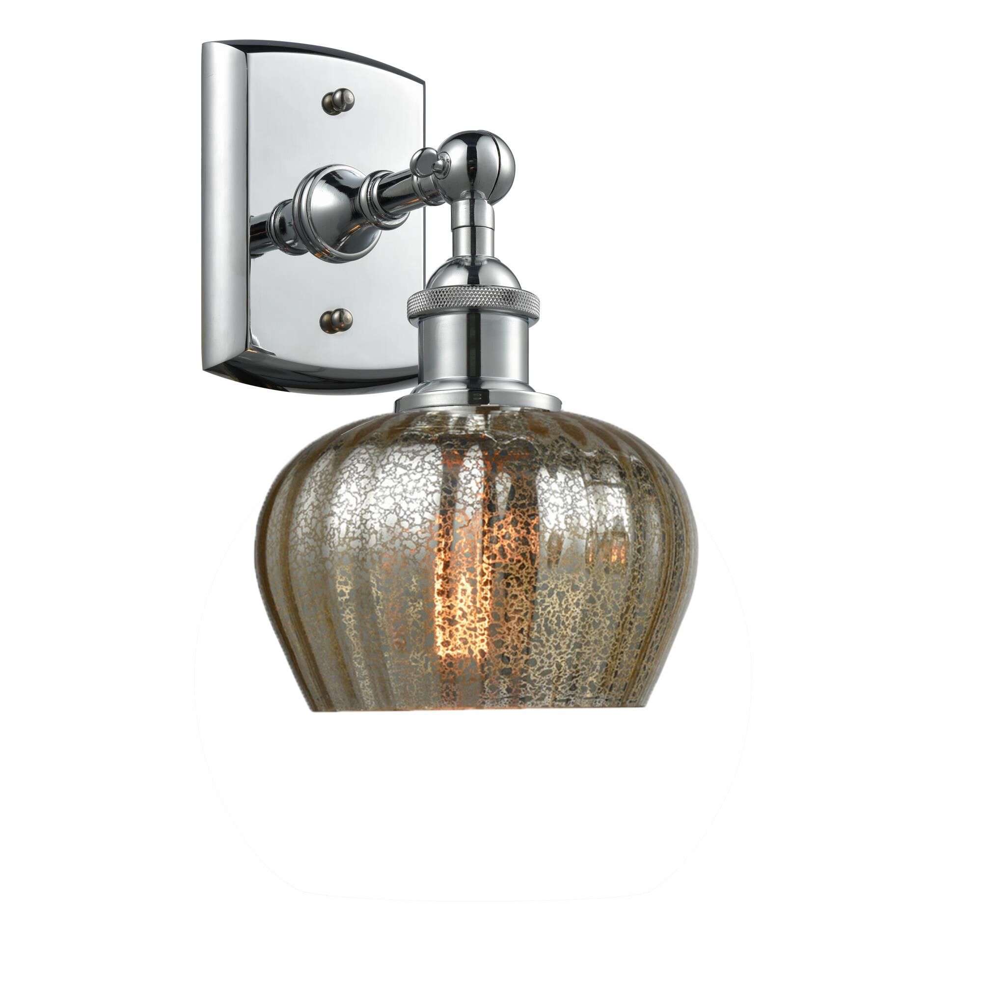 Shown in Polished Chrome finish and Mercury Fluted glass