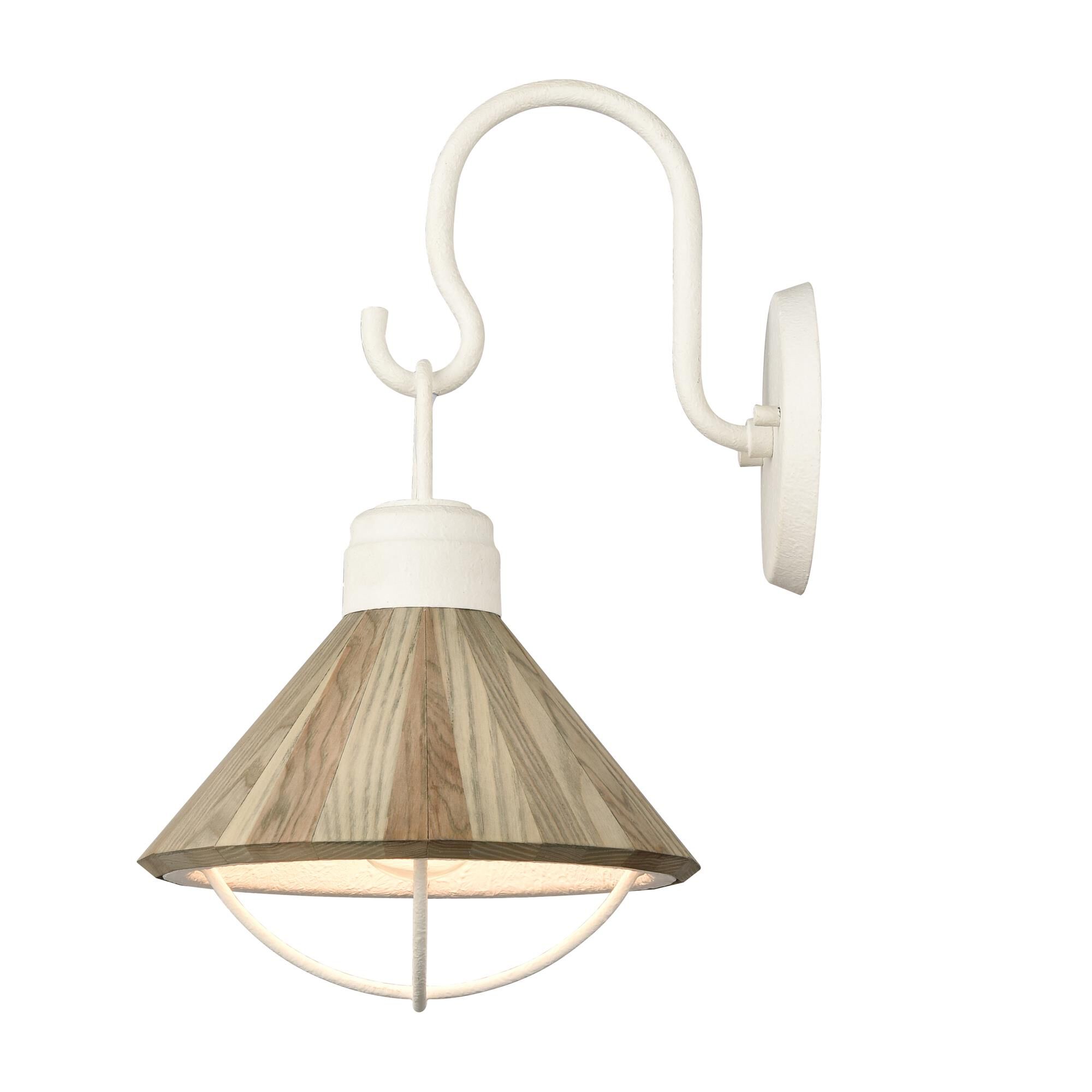 Shown in White finish and Whitewashed Driftwood and Metal shade