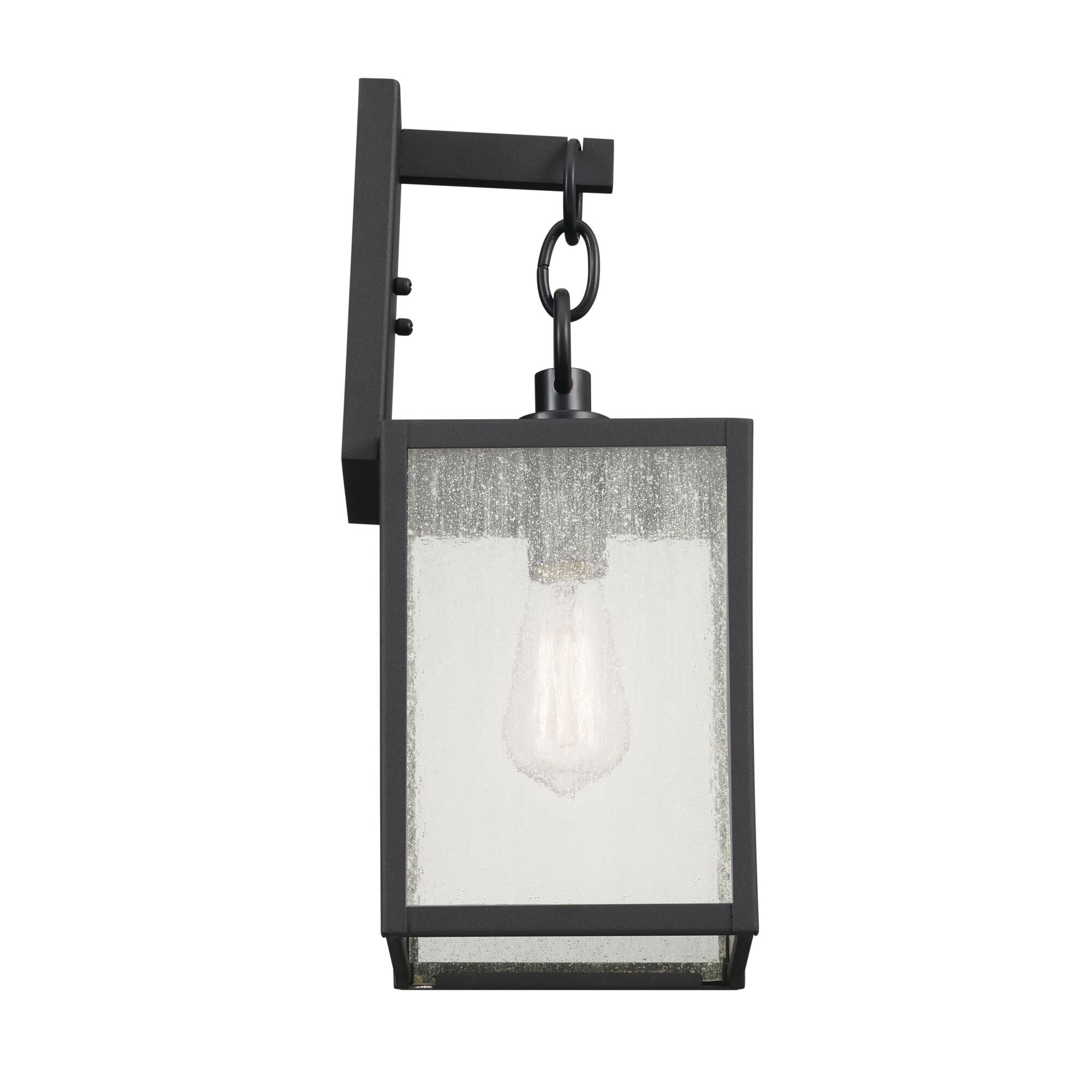 Shown in Black finish and Clear Seeded glass