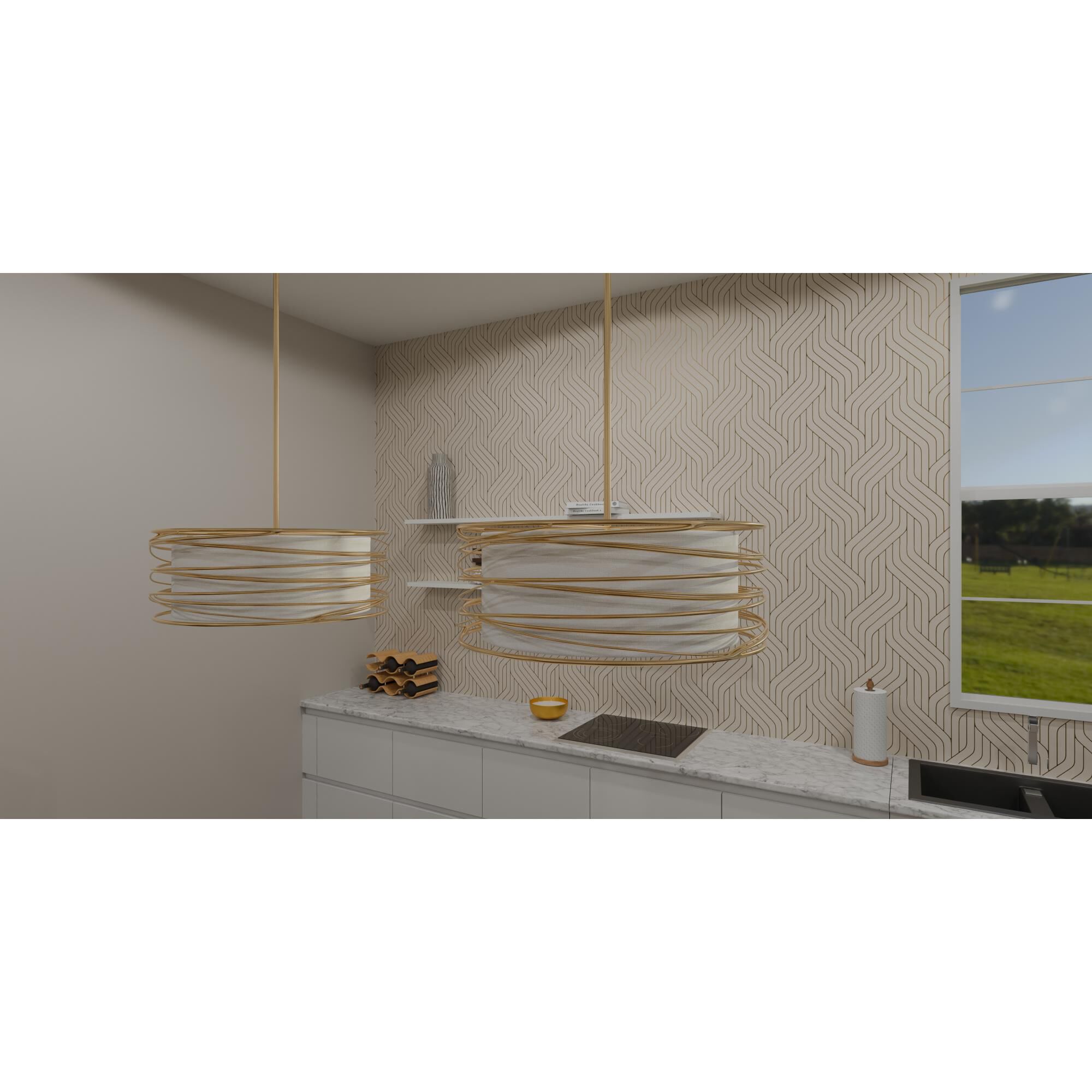 Spiral 20 Inch 3 Light Large Pendant by Quoizel