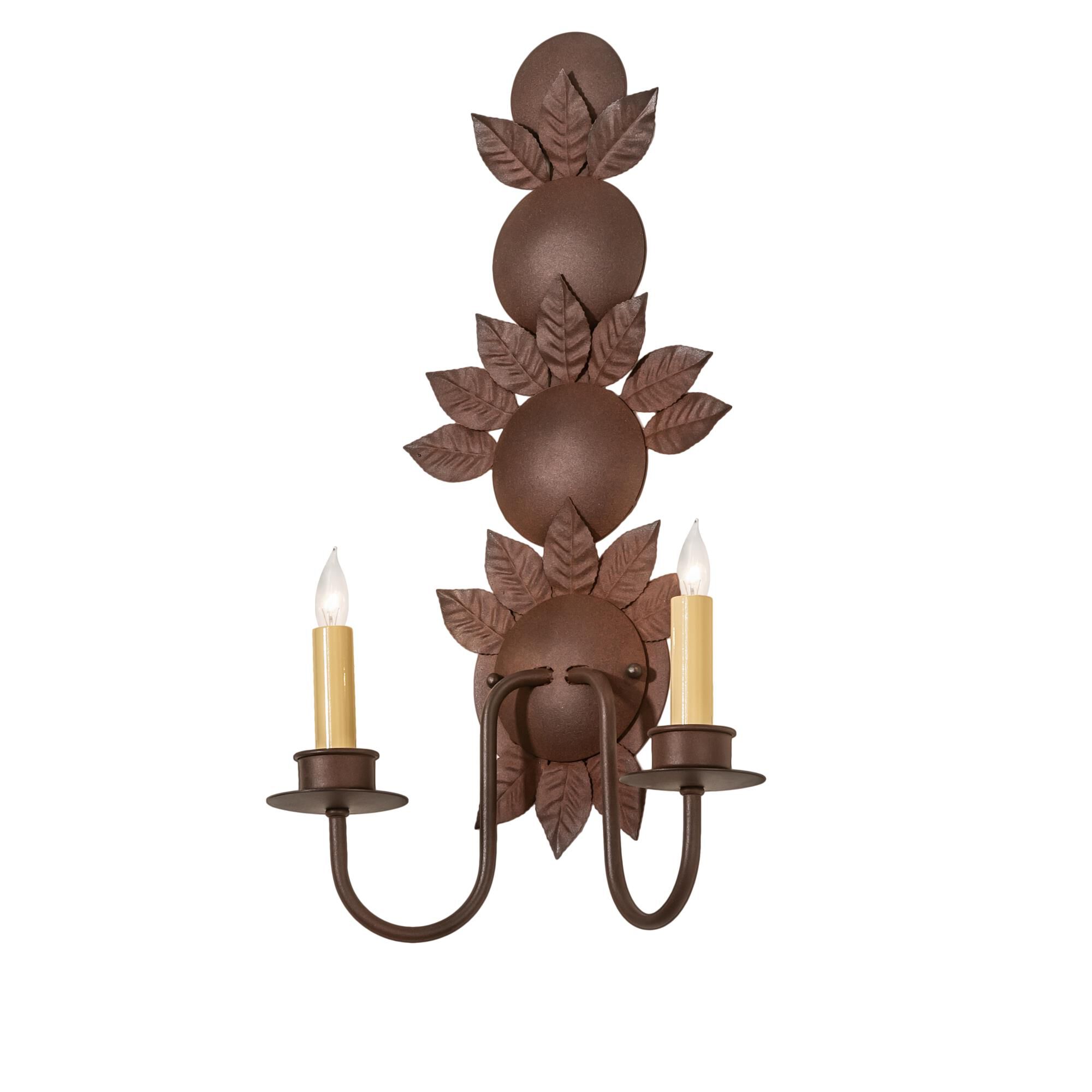 Tole Leaf 21 Inch Wall Sconce by Meyda Lighting