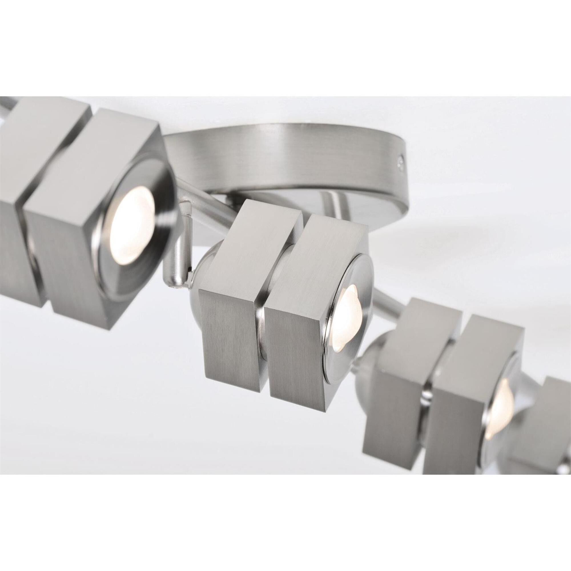 Shown in Satin Nickel finish and Frosted Ribbed White Acrylic glass and No Accent accent