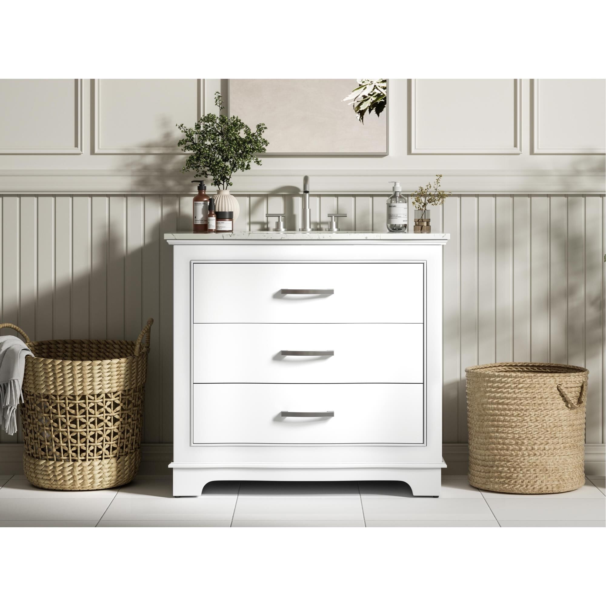 Shown in White finish