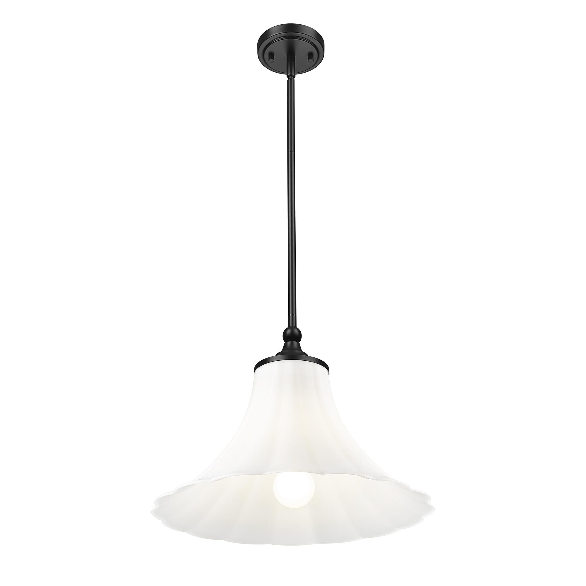 Shown in Matte Black finish and Opal Etched glass
