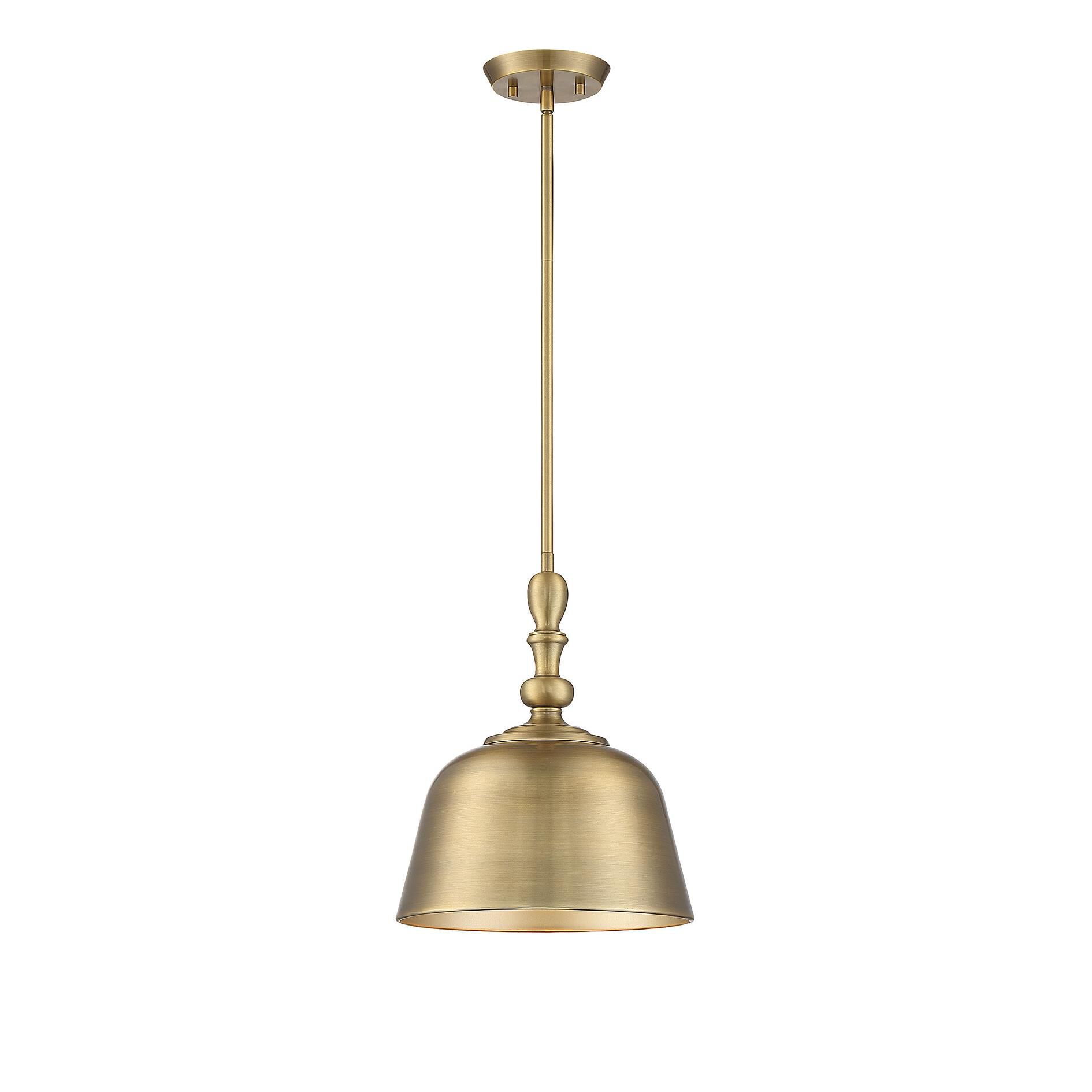 Shown in Warm Brass finish and Warm Brass shade