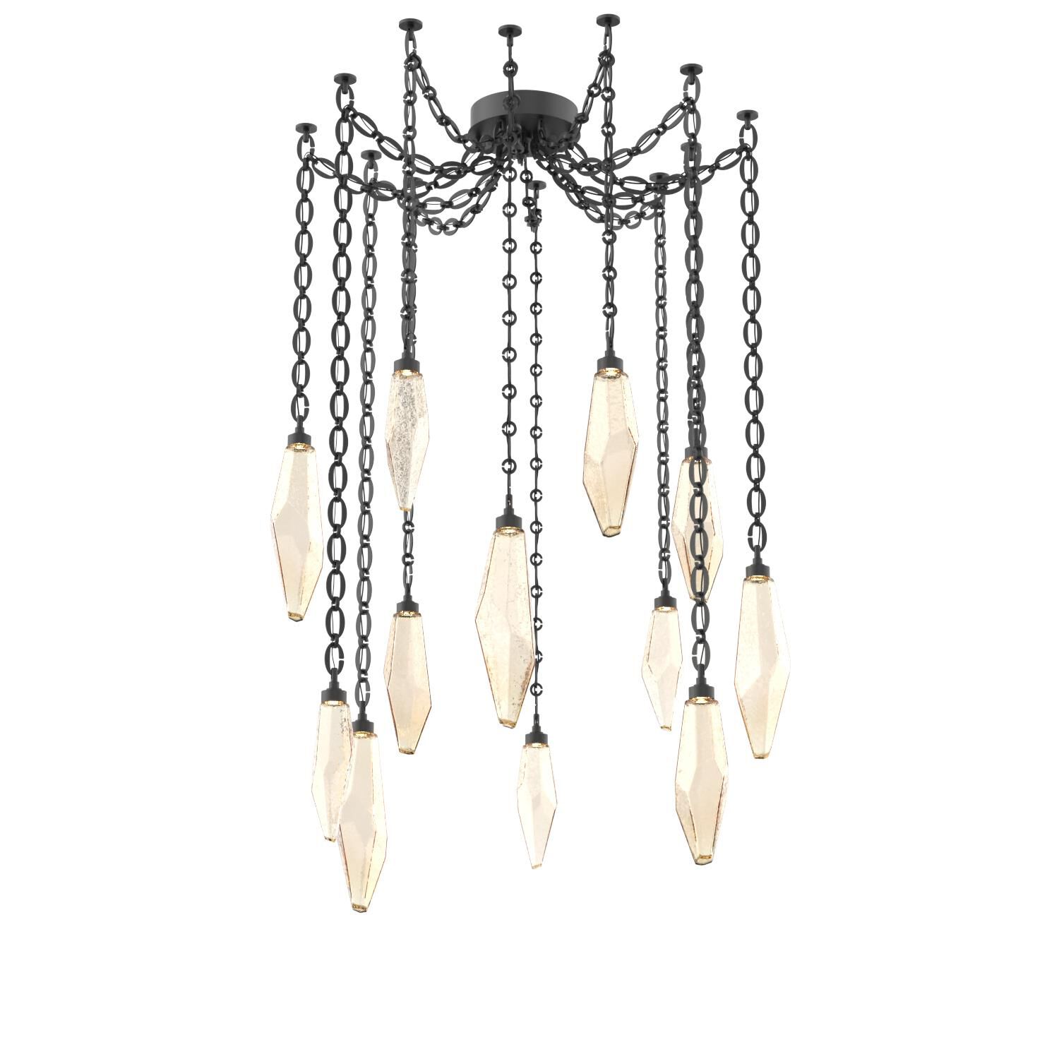 Levi Wilson Rock Crystal 14 Inch Multi Pendant Light by Hammerton Studio