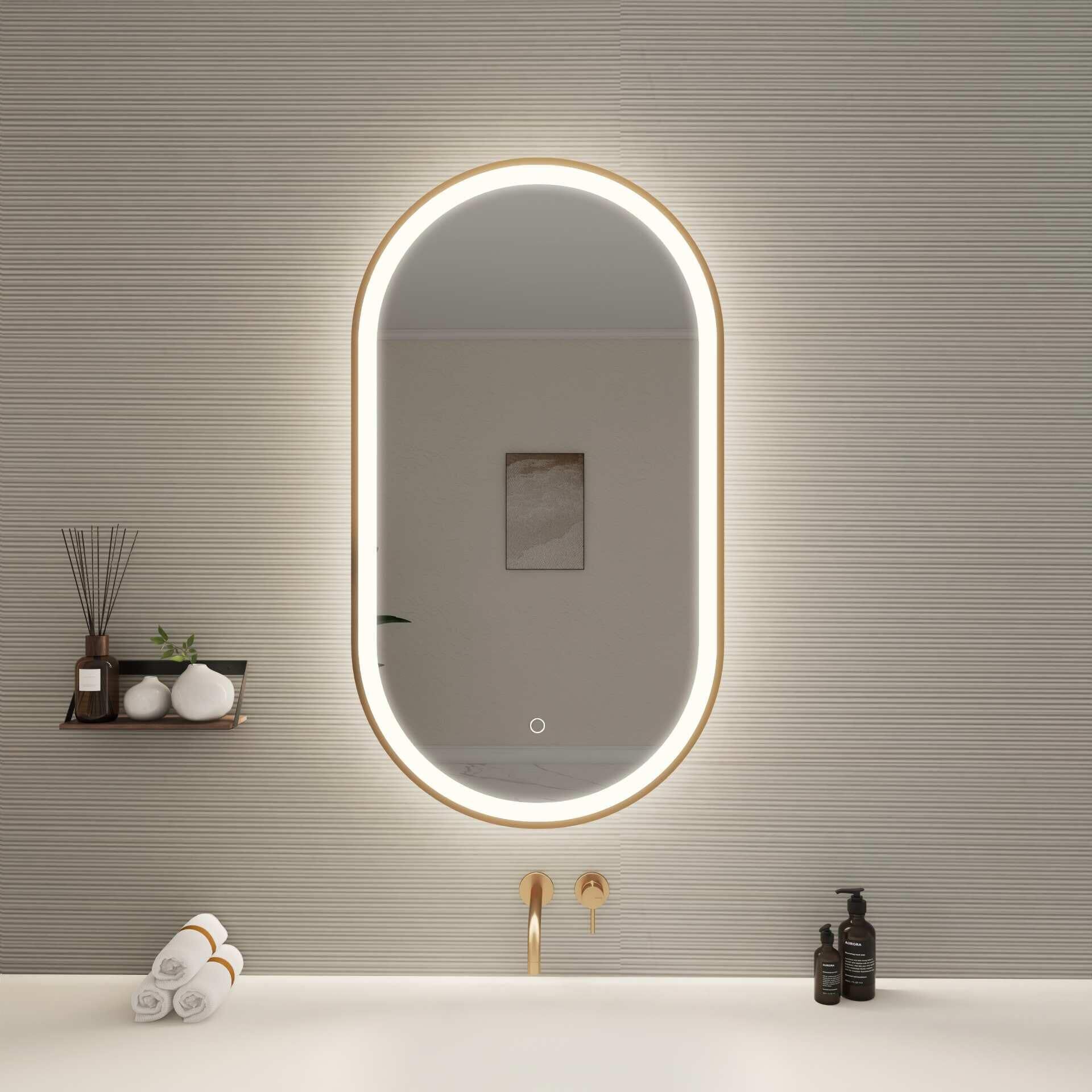 Harmoni 36 Inch Oval LED Lighted Mirror by Elegant Decor