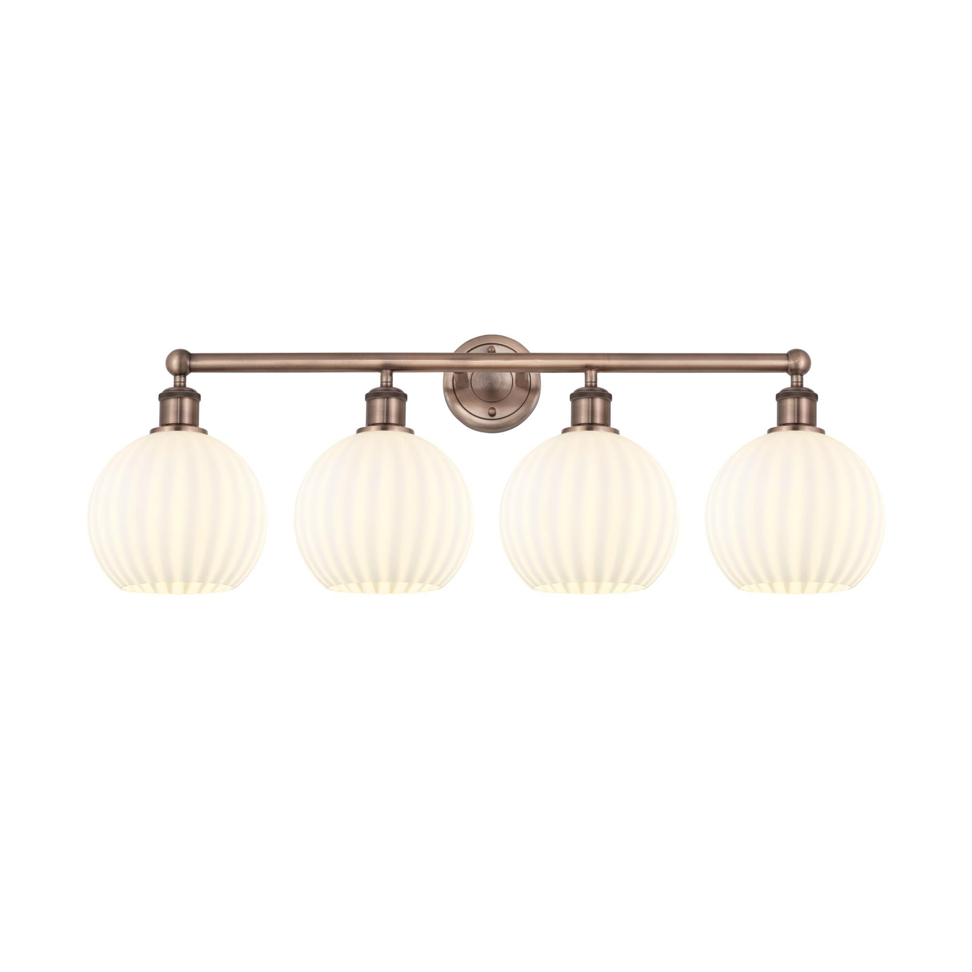 Shown in Antique Copper finish and White Venetian glass