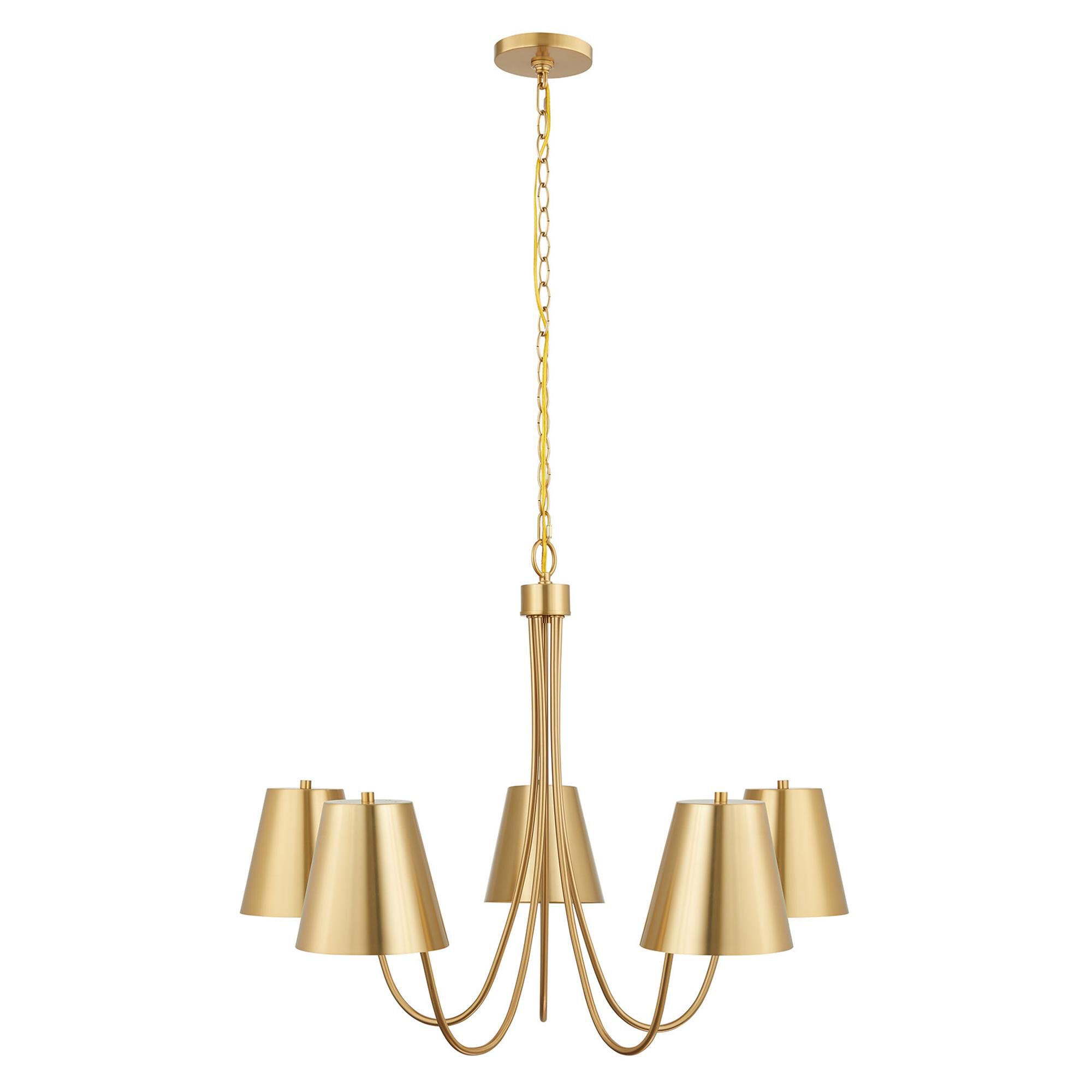 Shown in Natural Brass finish and Metal shade