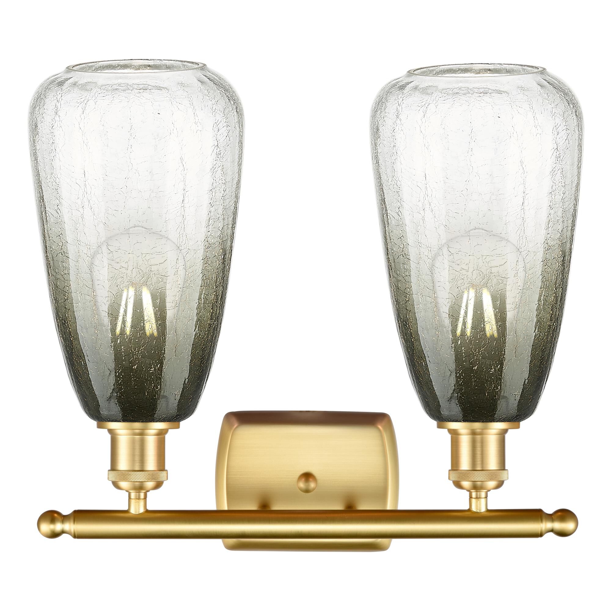 Shown in Satin Gold finish and Slate glass