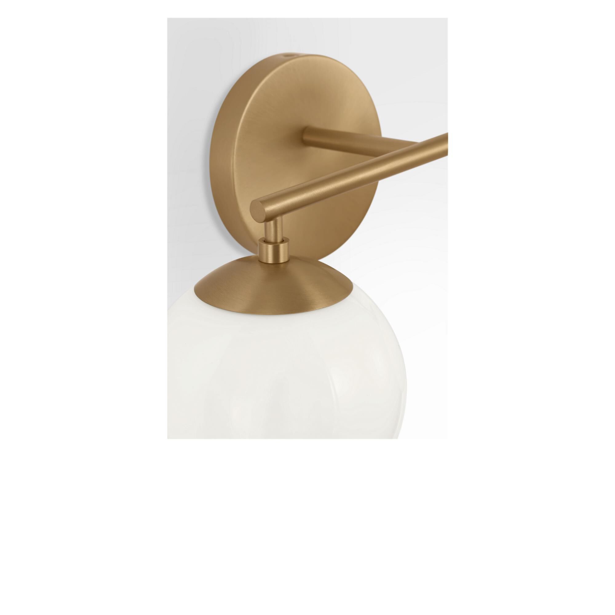 Shown in Satin Brass finish and Clear White glass