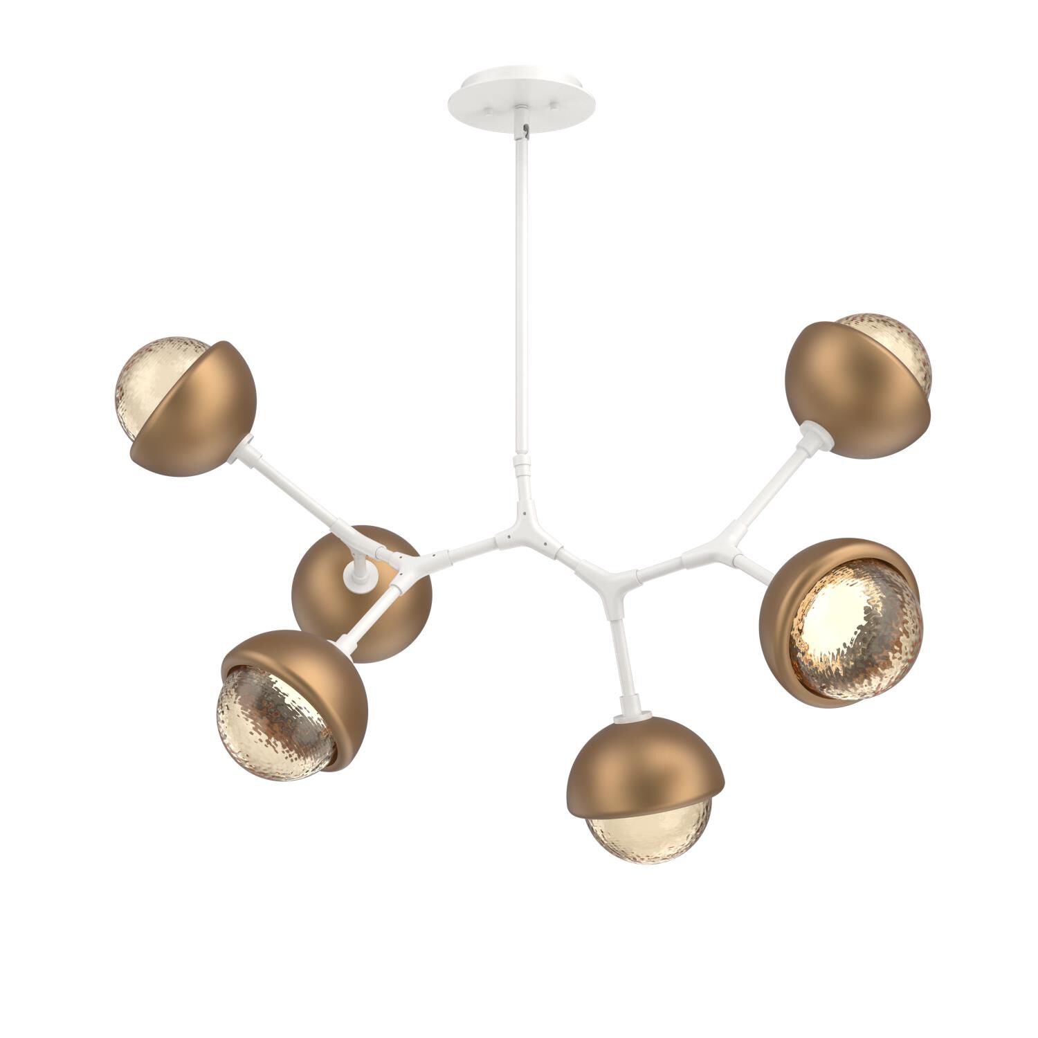 Shown in Salt White finish and Amber glass and Novel Brass accent