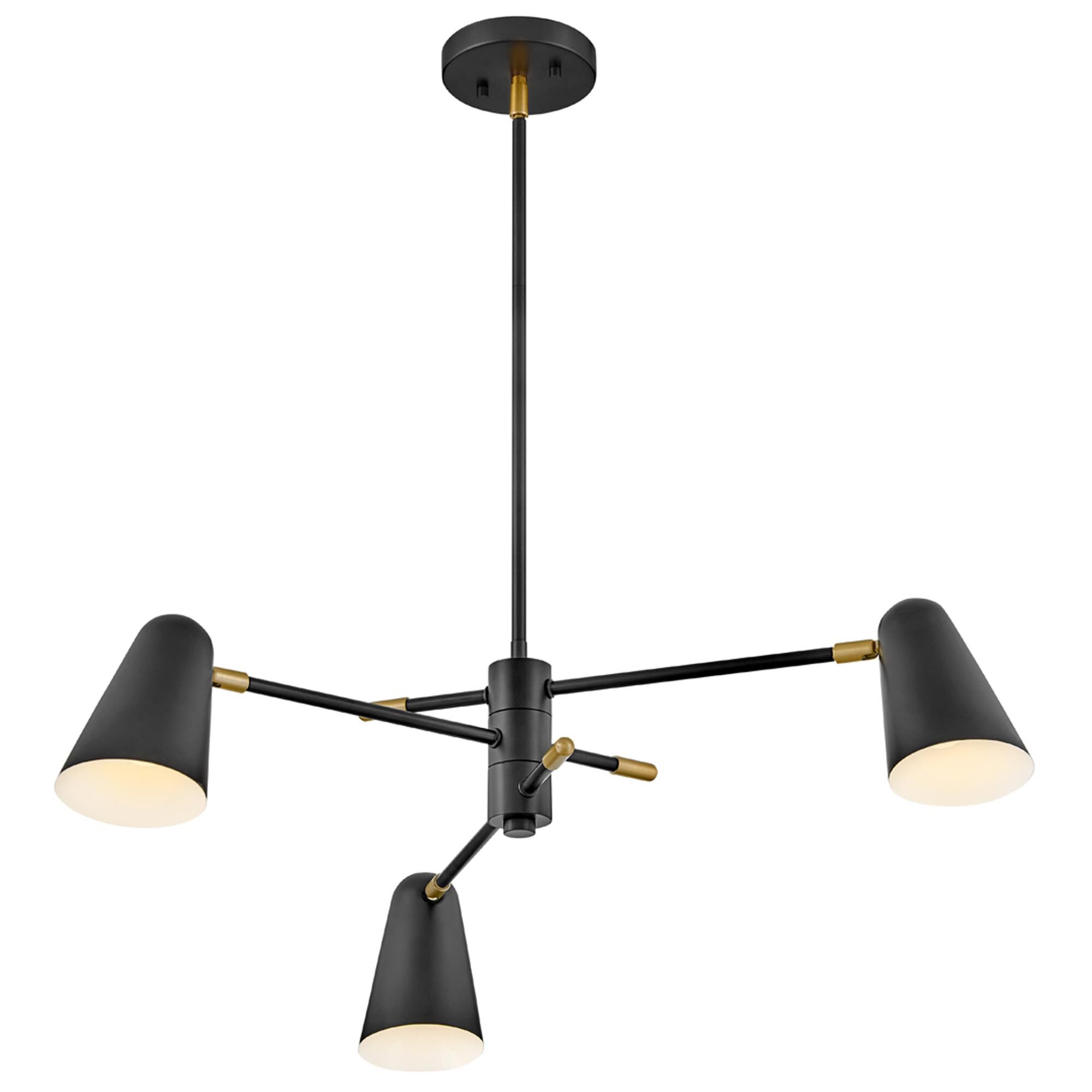 Shown in Black finish and Lacquered Brass accent