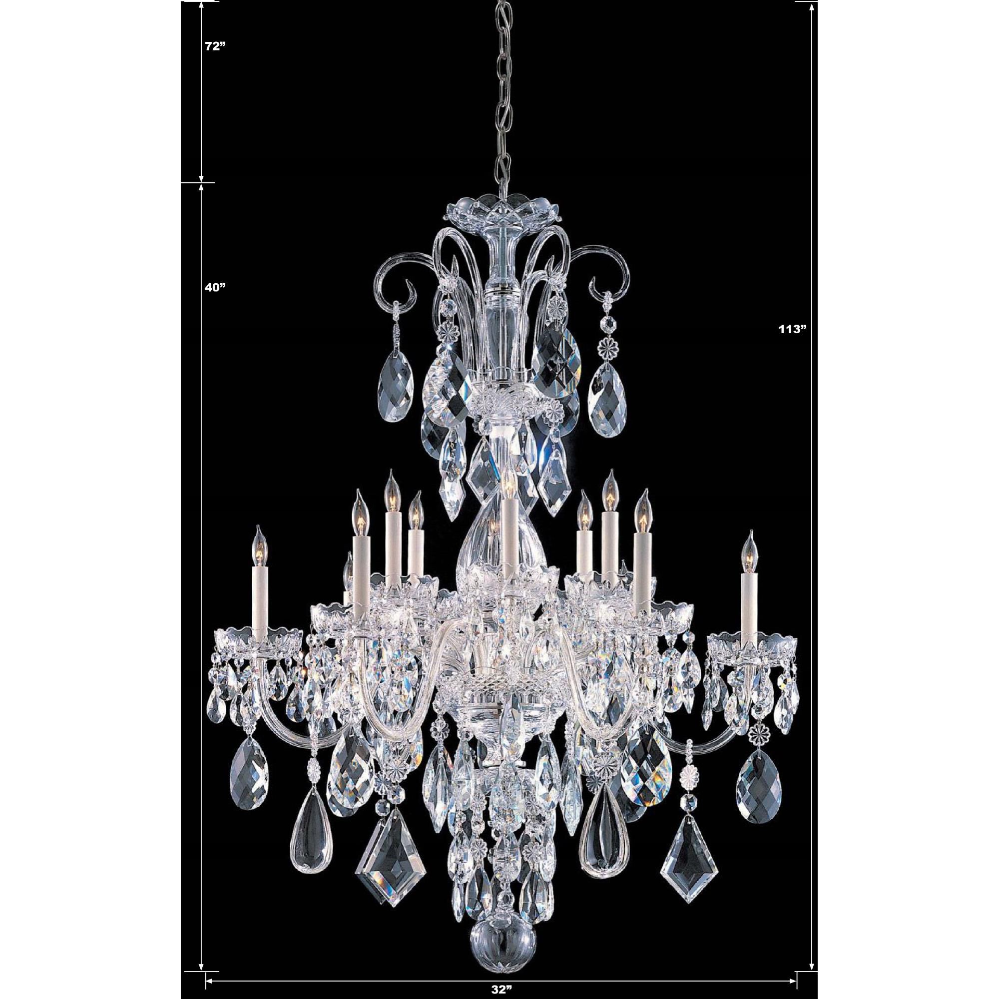 Traditional Crystal 31 Inch 12 Light Chandelier by Crystorama