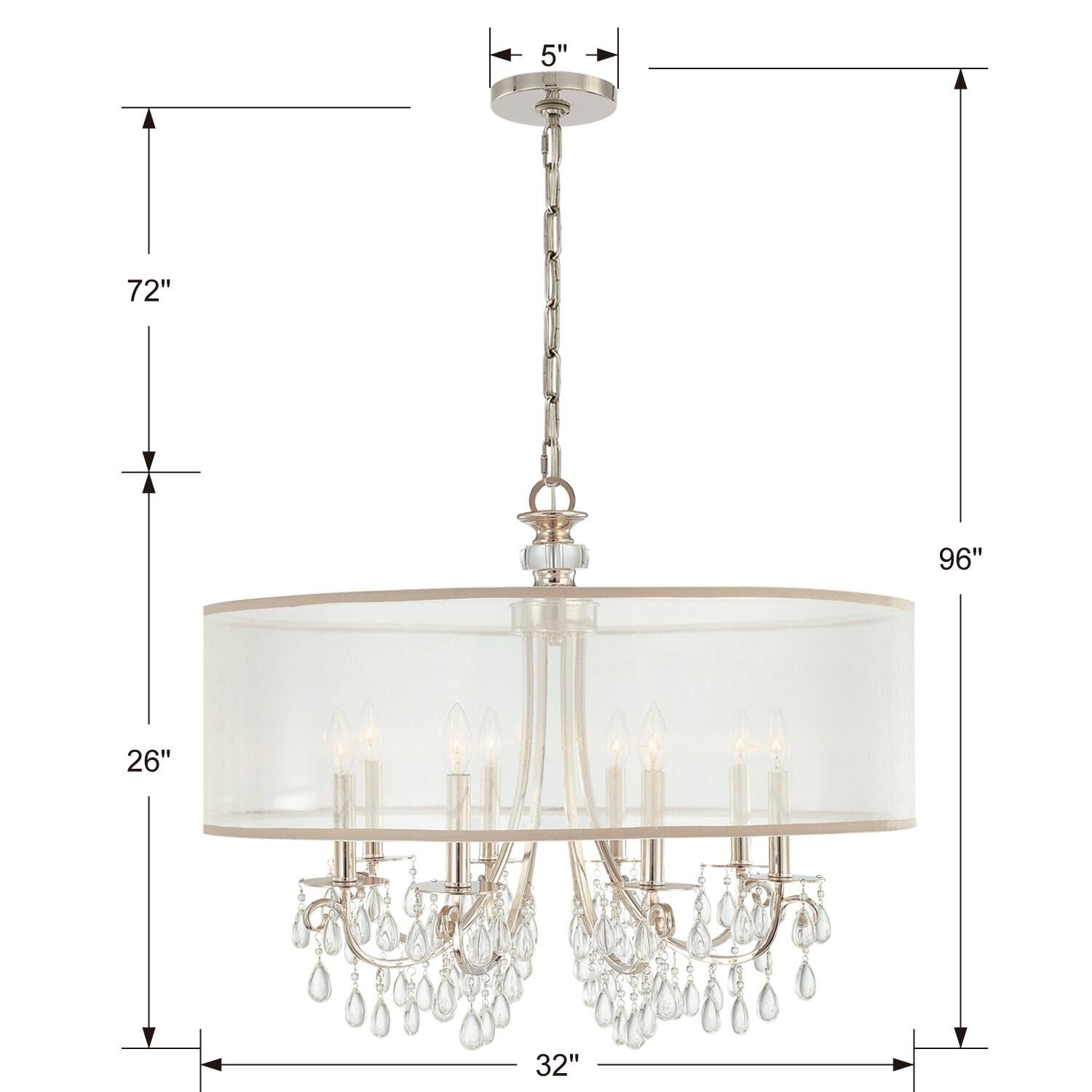Hampton 32 Inch 8 Light Chandelier by Crystorama