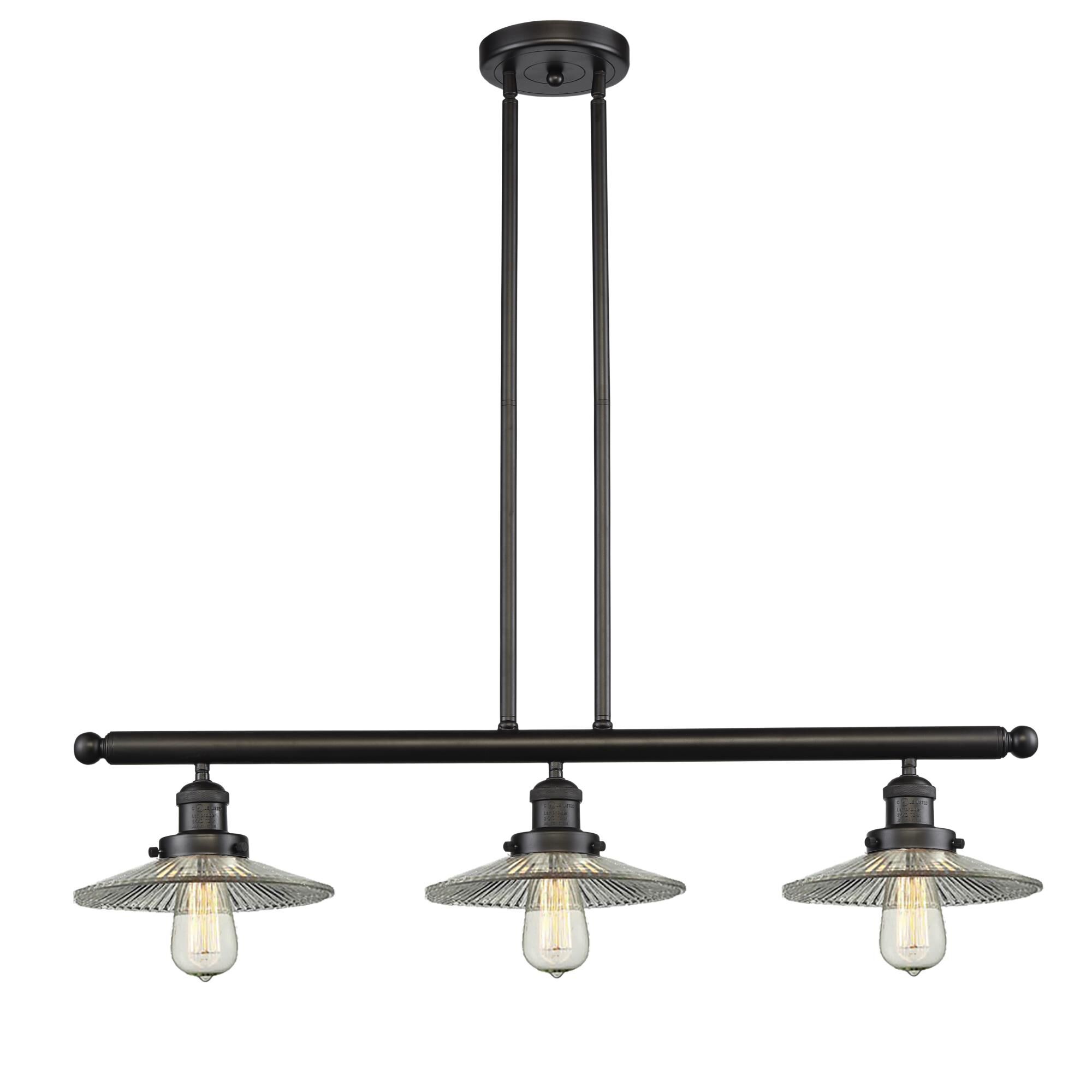 Bruno Marashlian Halophane 36 Inch 3 Light Linear Suspension Light by Innovations Lighting