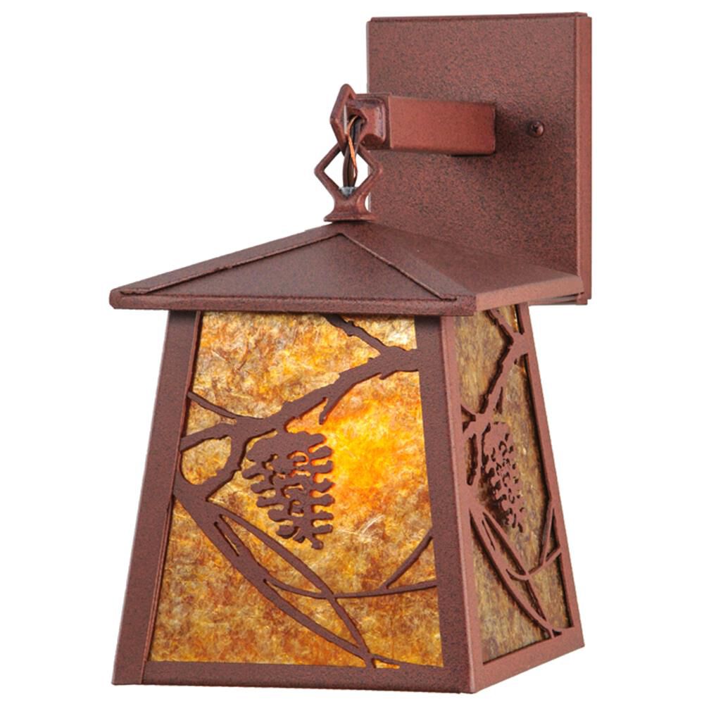 Shown in Rust Finish finish and Amber Mica glass