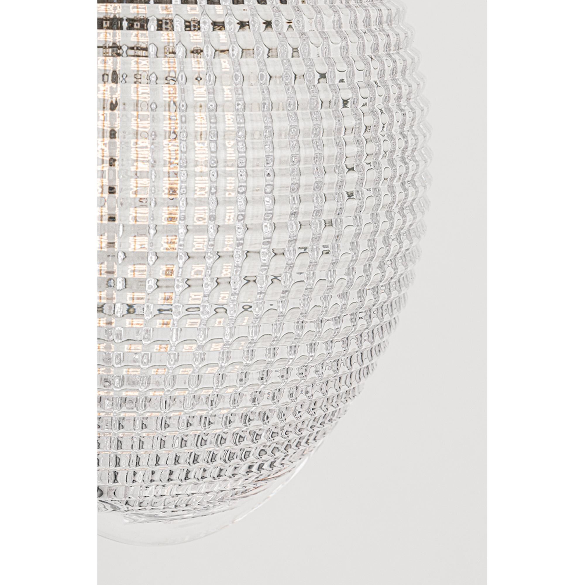 Shown in Polished Nickel finish and Clear glass