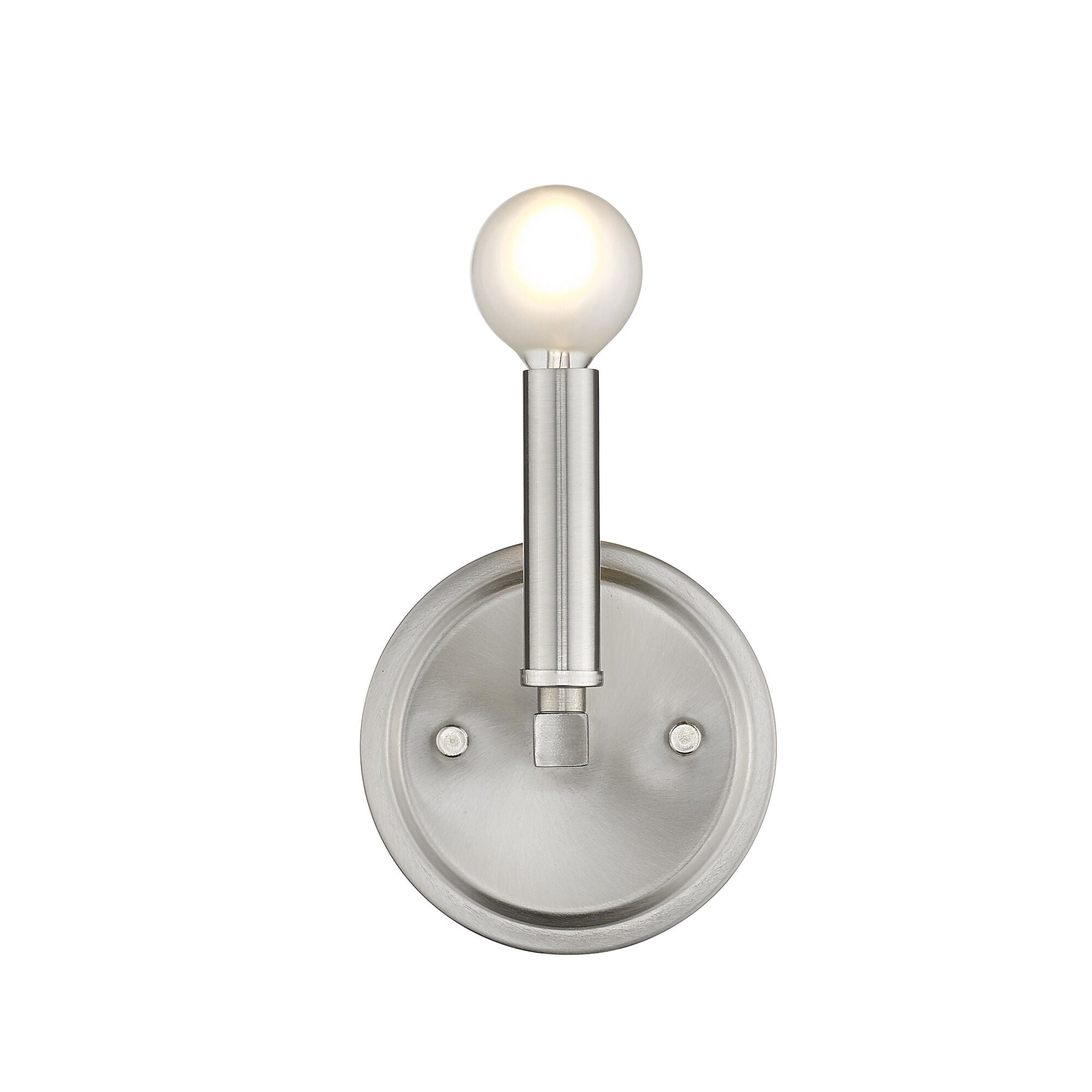 Shown in Satin Nickel finish and -- glass and -- shade
