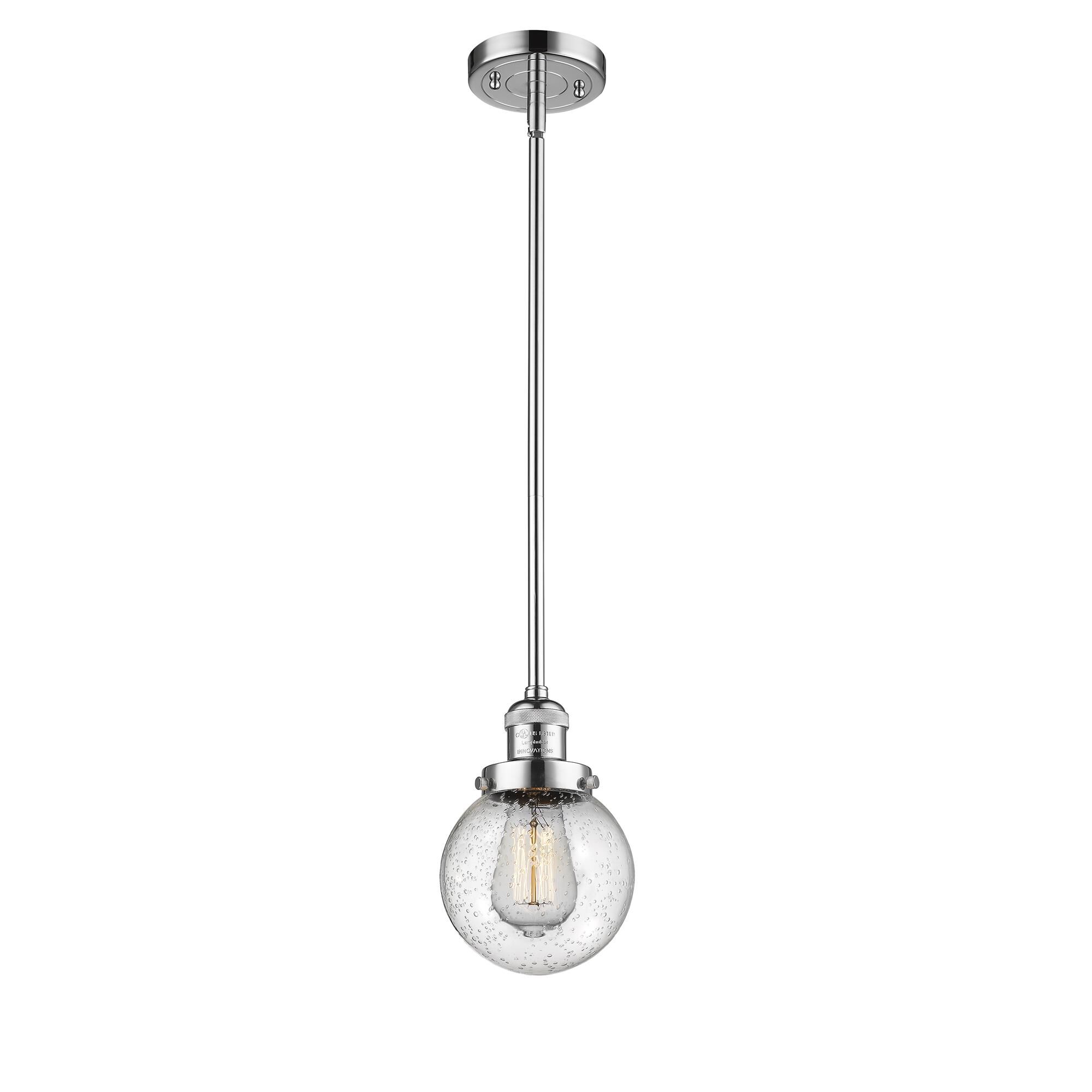 Shown in Polished Chrome finish and Seedy Beacon glass and Stem accent