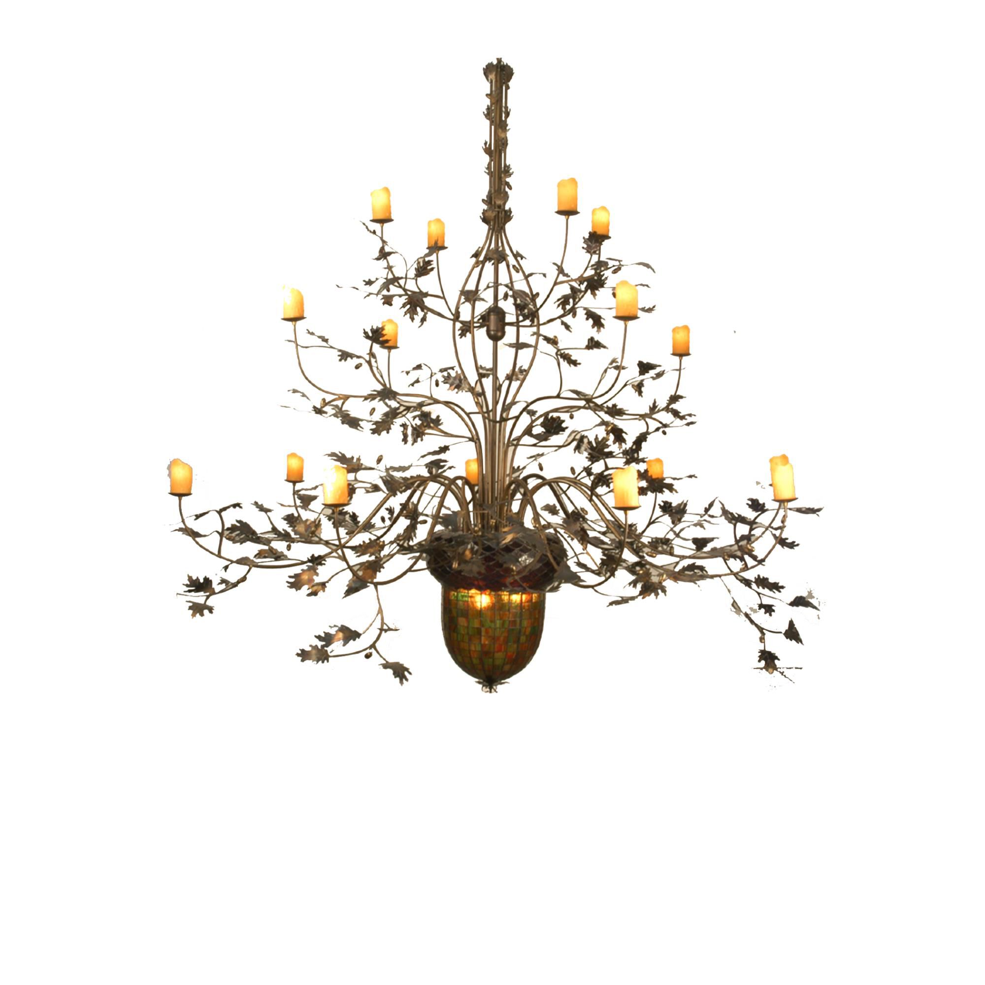 Greenbriar Oak 100 Inch 16 Light Chandelier by Meyda Lighting