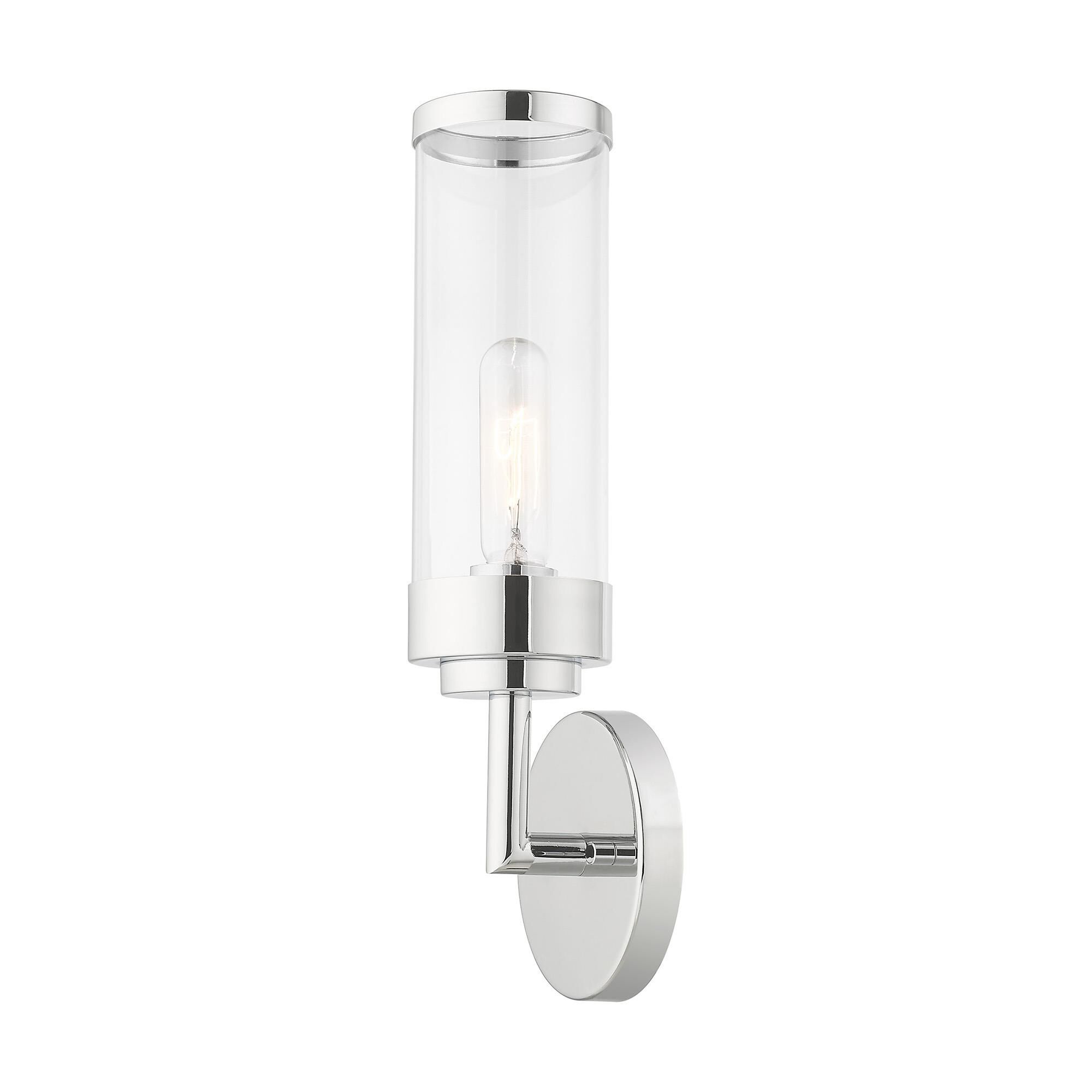 Shown in Polished Chrome finish and Clear glass
