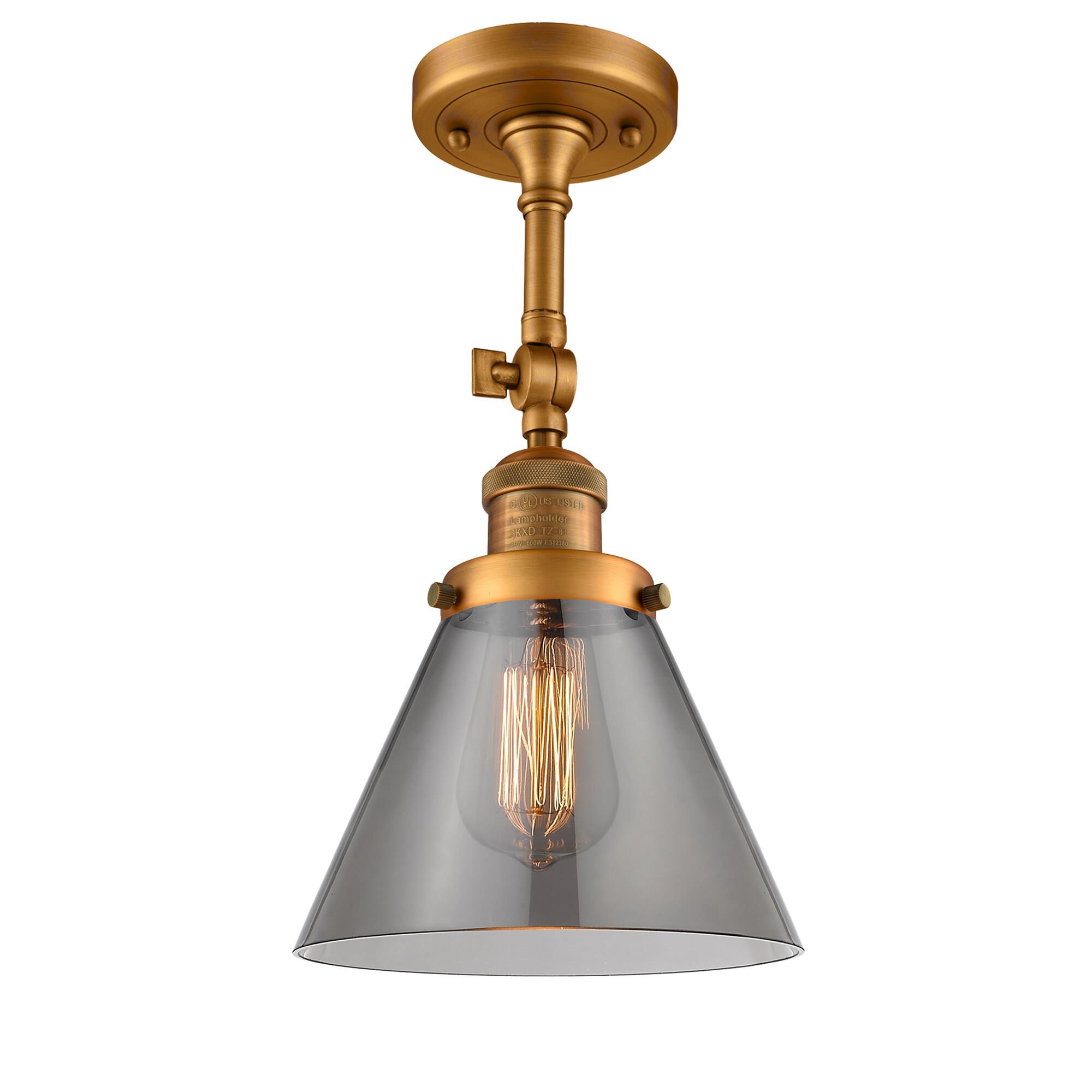Shown in Brushed Brass finish and Smoked glass