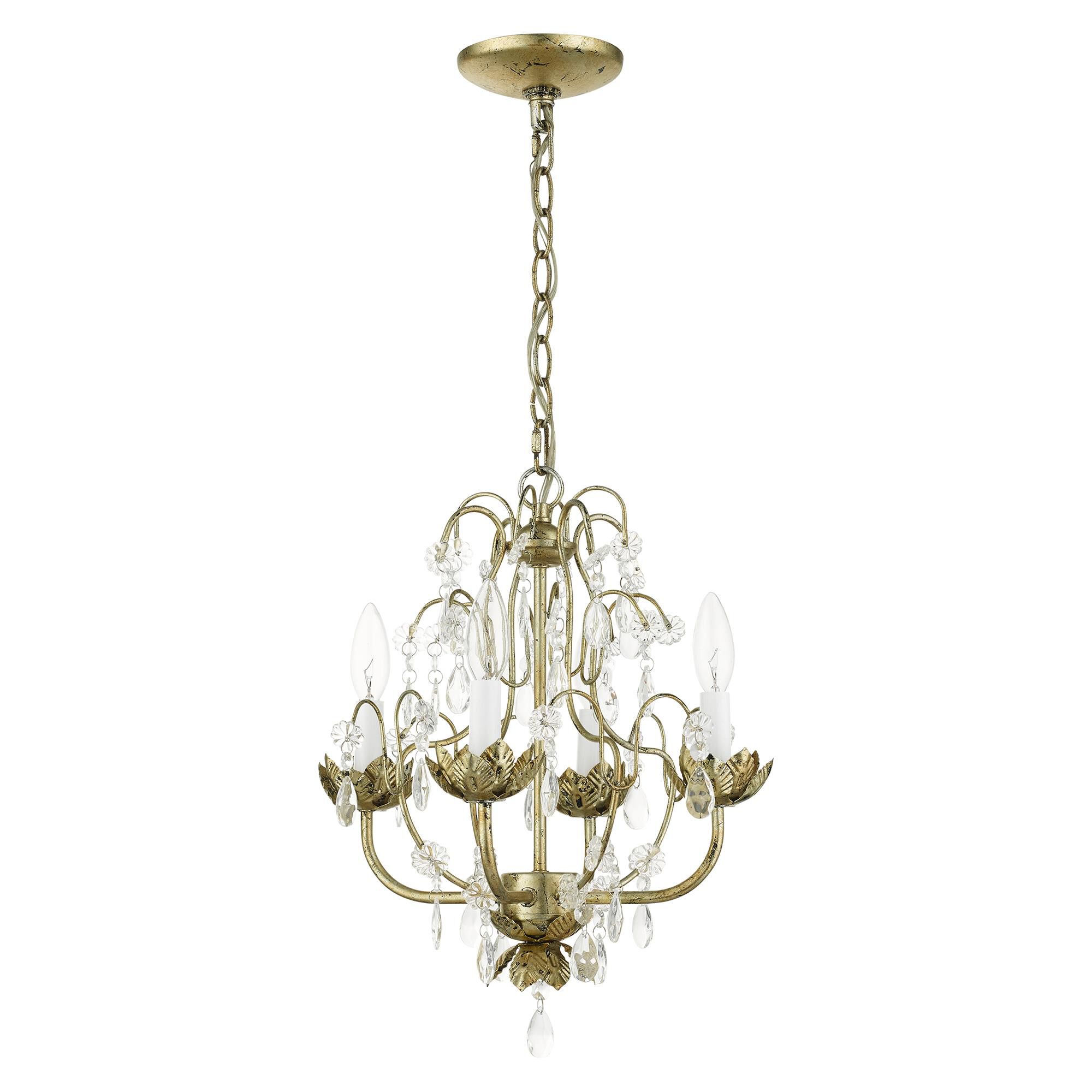 Shown in Winter Gold finish and Clear Crystal Accents glass and Clear Crystal Accents shade