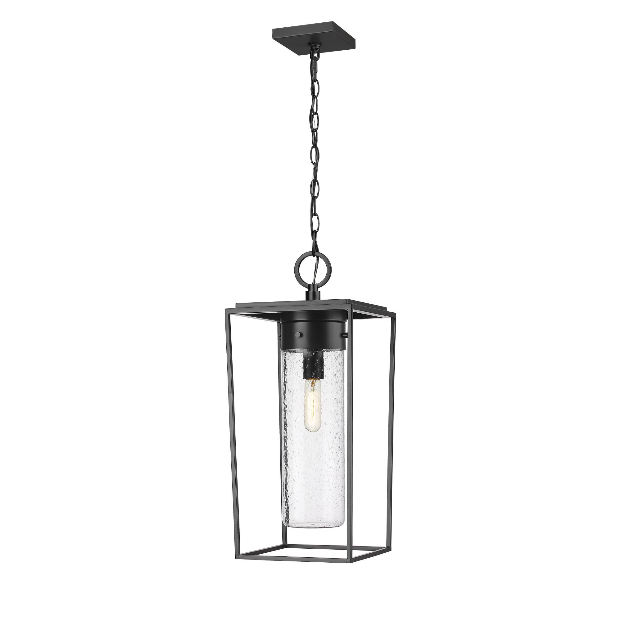 Shown in Black finish and Glass shade