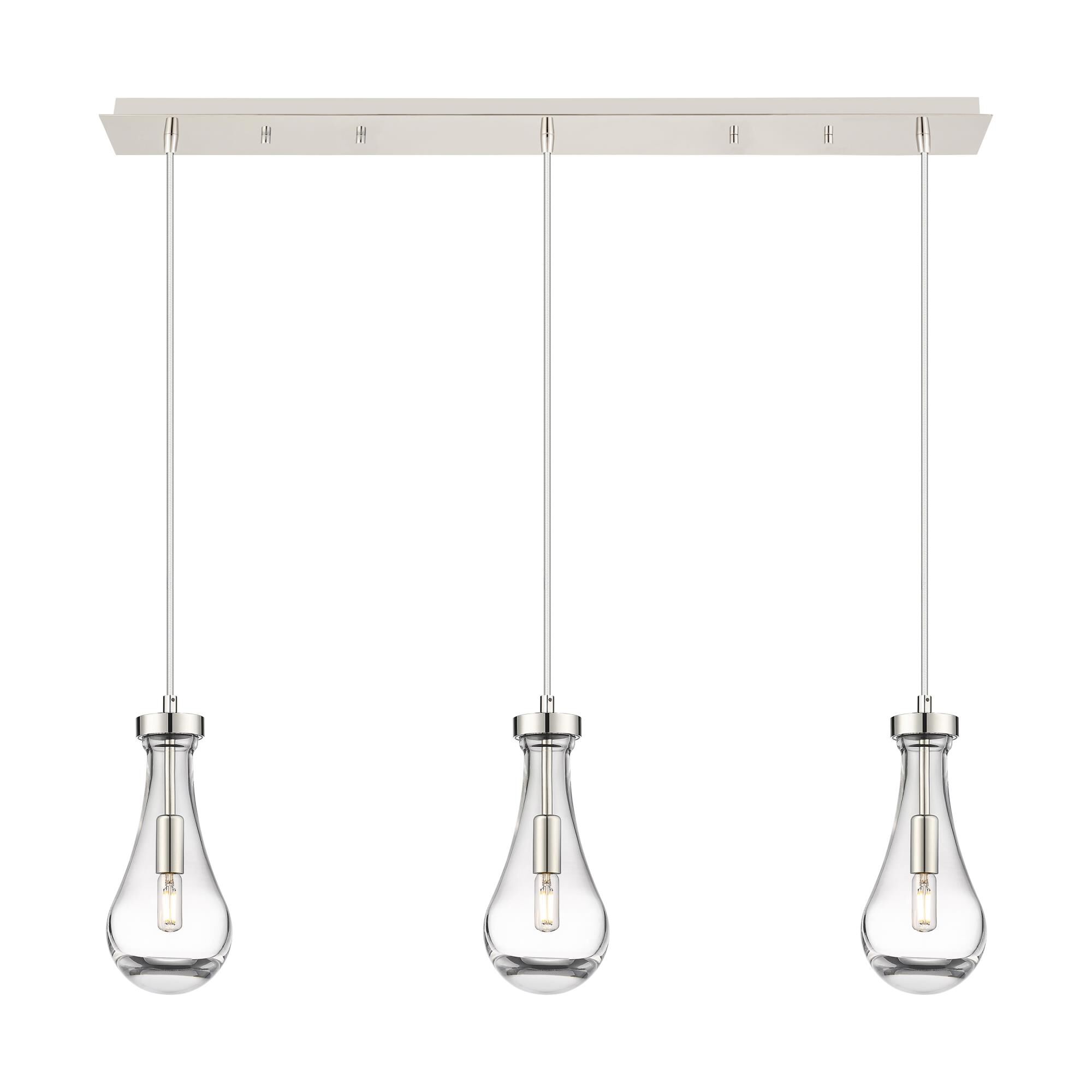 Shown in Polished Nickel finish and Clear glass and Clear Glass shade