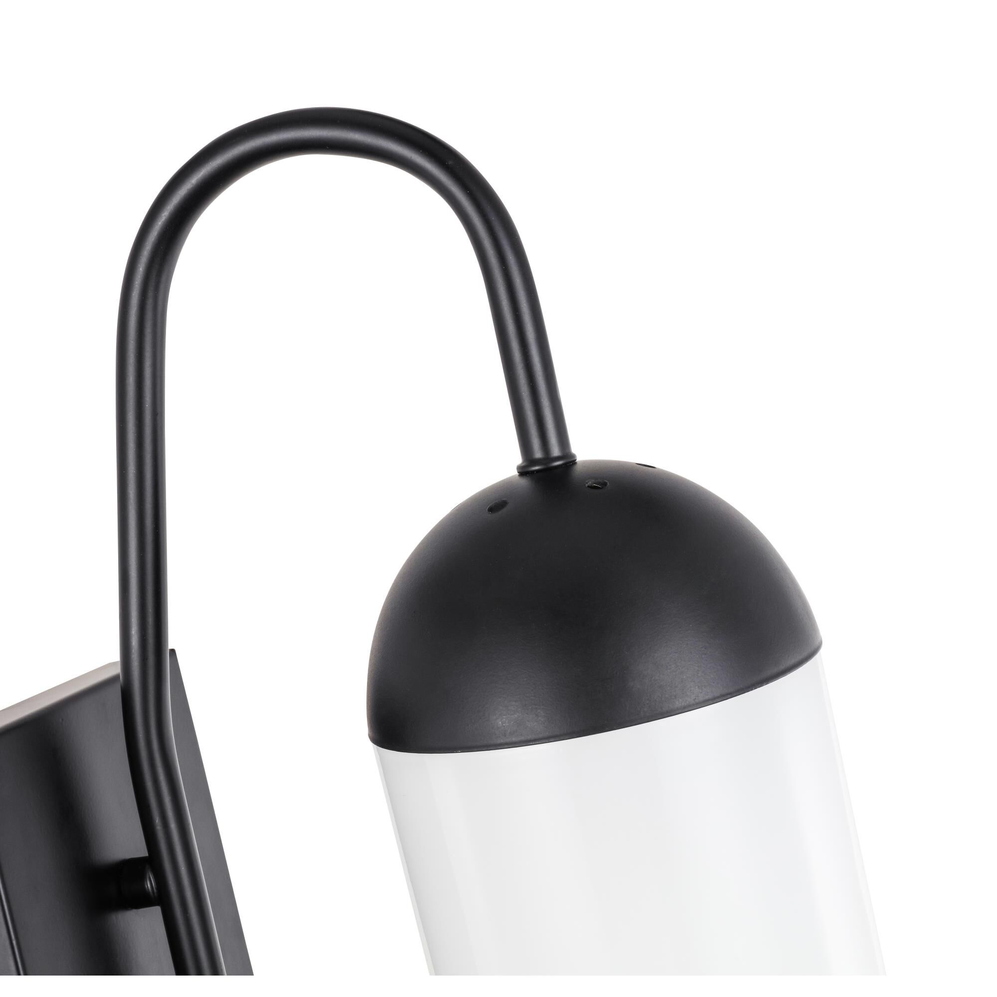 Shown in Black finish and Frosted White  glass