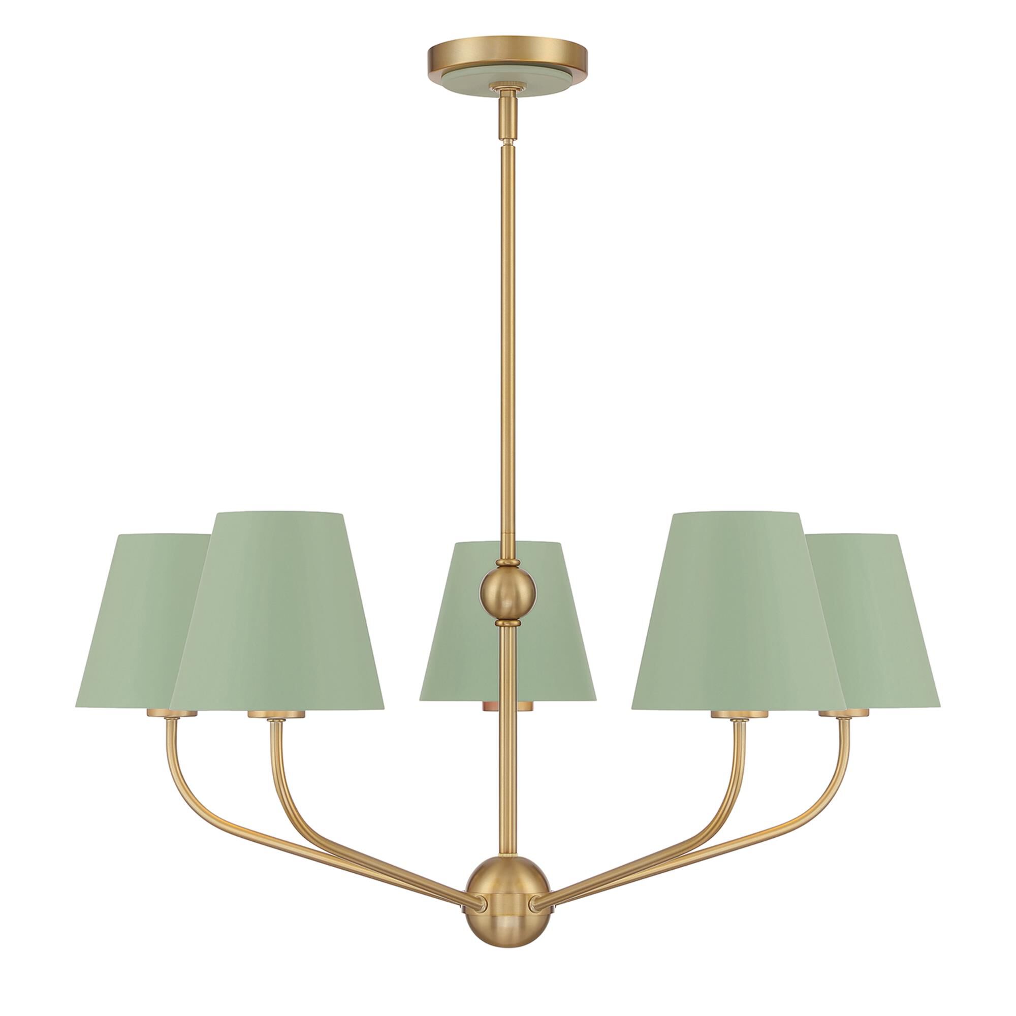Shown in Vibrant Gold and Green finish and Steel shade