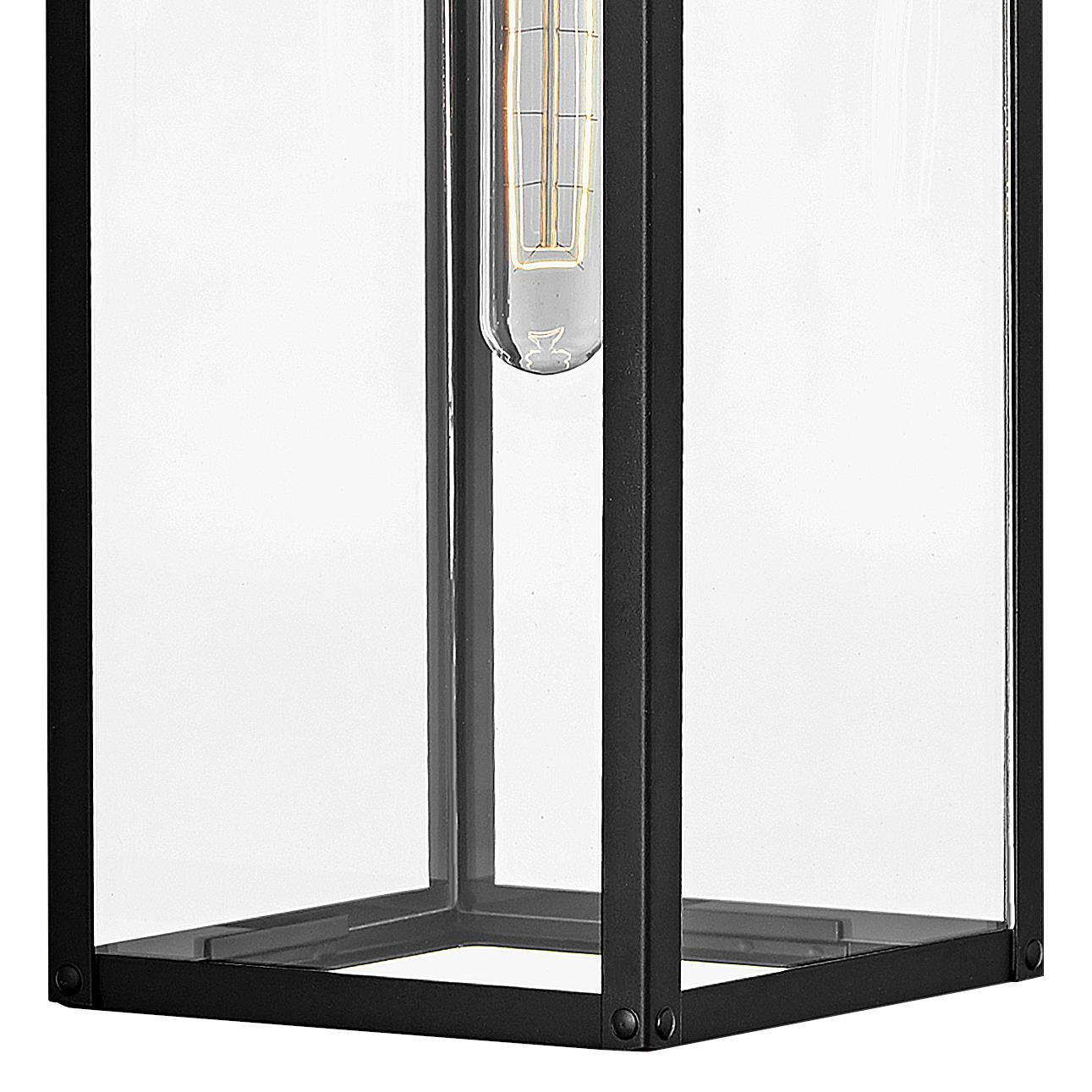 Shown in Black finish and Clear glass