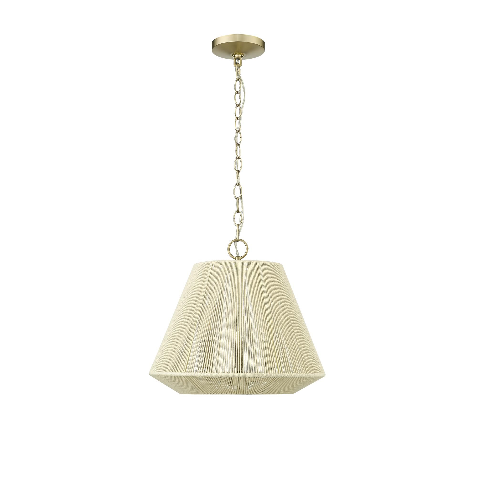 Shown in Modern Gold finish and Cotton Twine shade