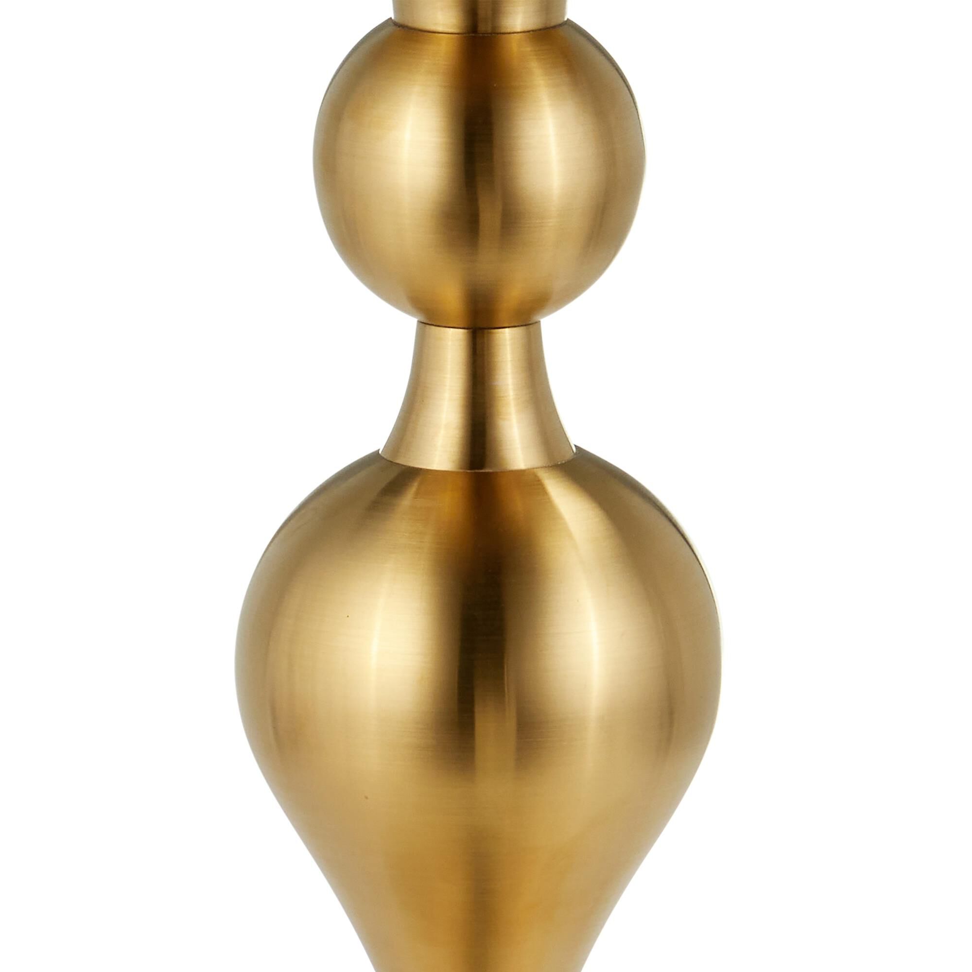 Shown in Brushed Brass, Walnut finish