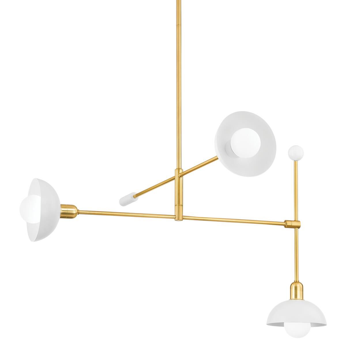 Shown in Aged Brass/Soft White finish
