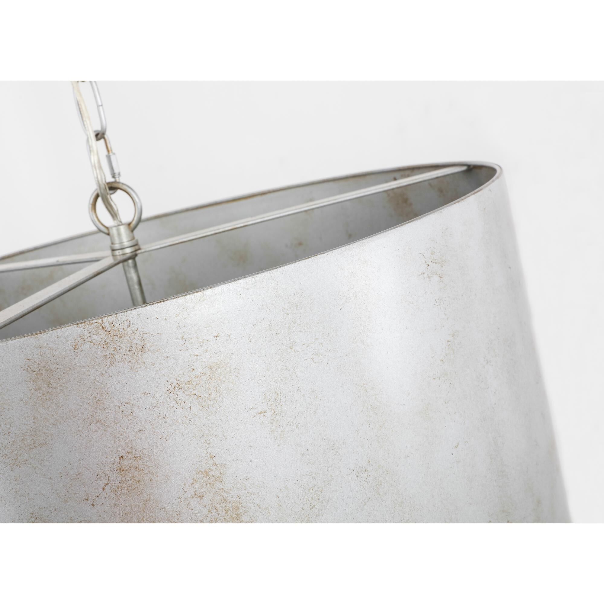 Shown in Vintage Silver finish and Silver Metal shade