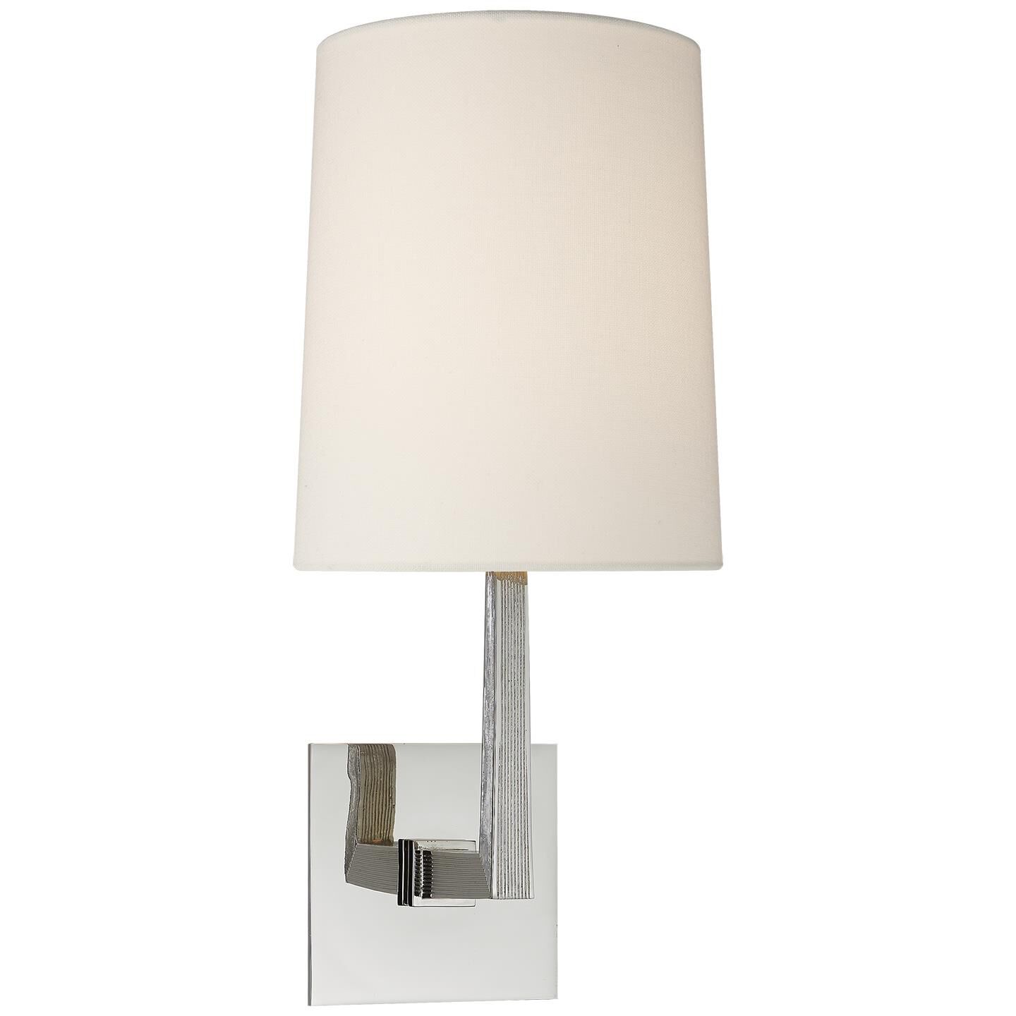 Shown in Polished Nickel finish and Linen shade