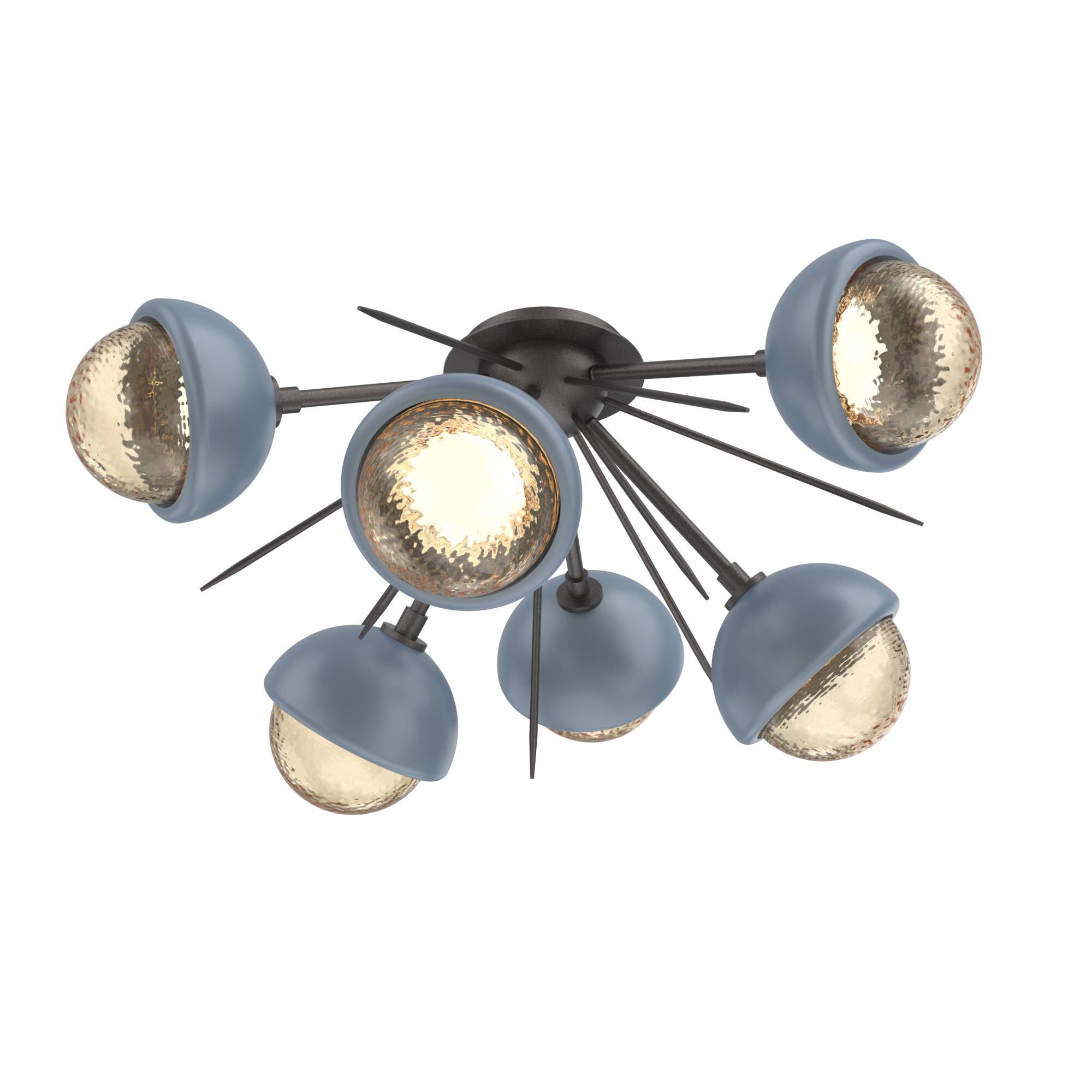 Shown in Graphite finish and Amber glass and Poppy Blue accent