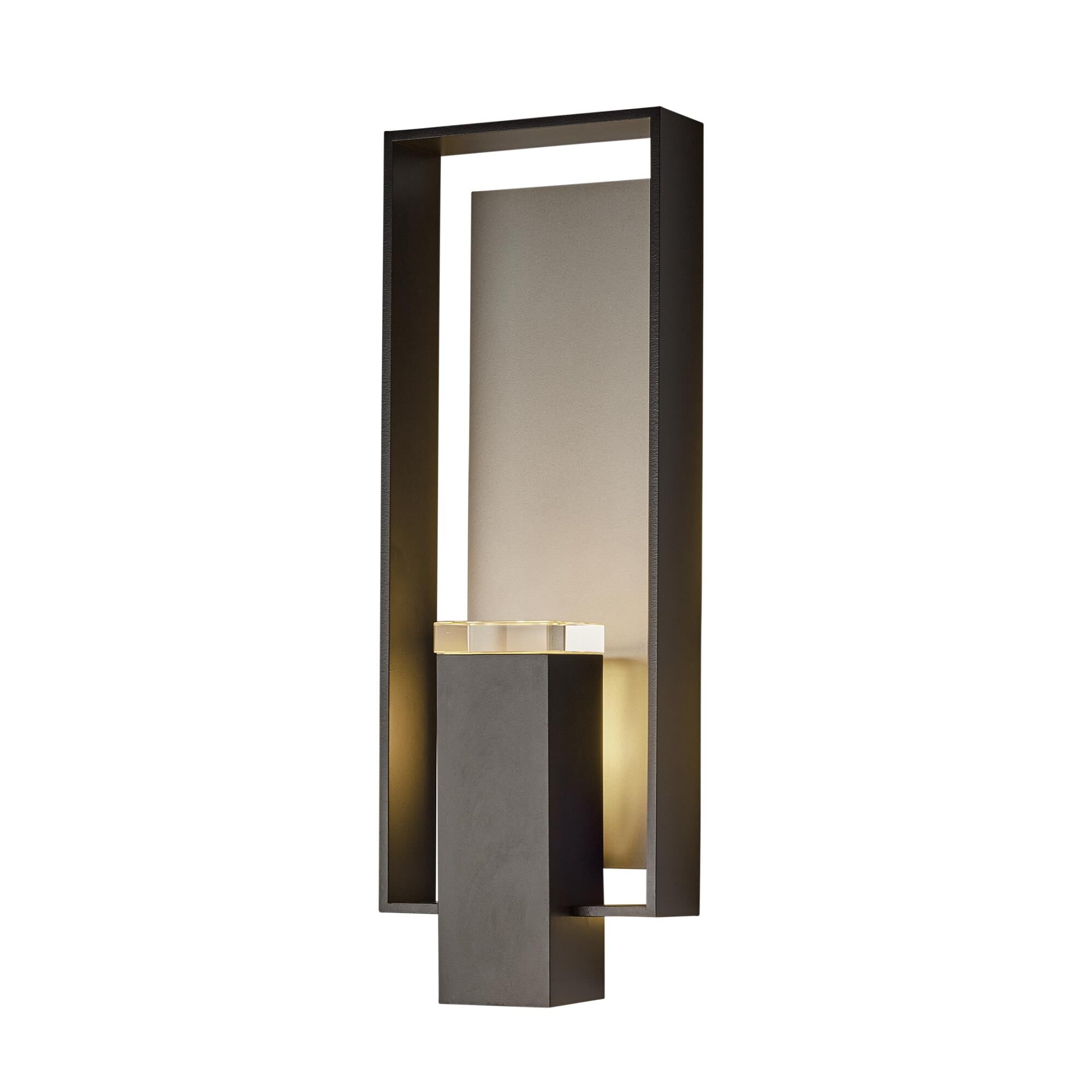 Shown in Black finish and Clear  glass and Coastal Burnished Steel accent
