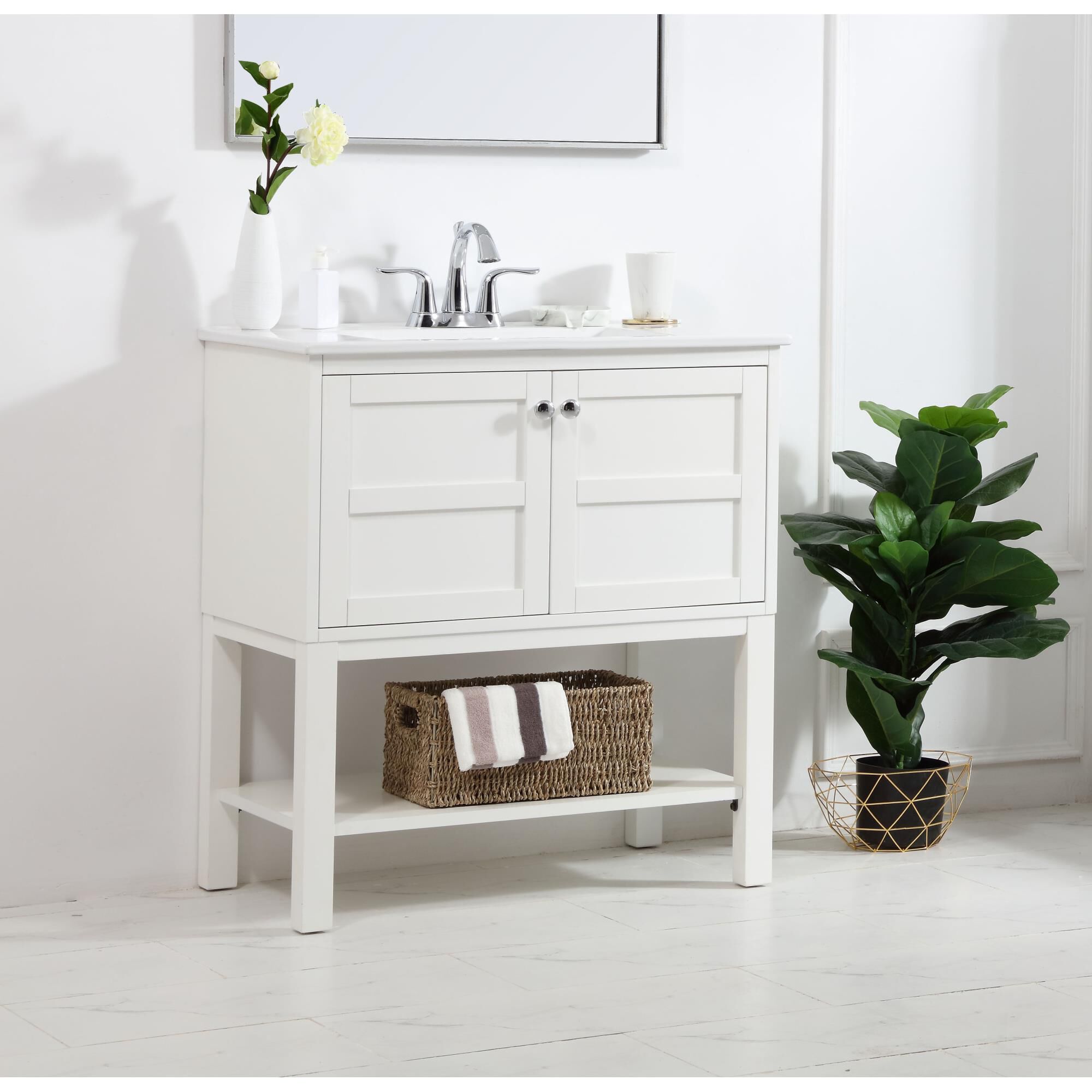 Shown in White finish