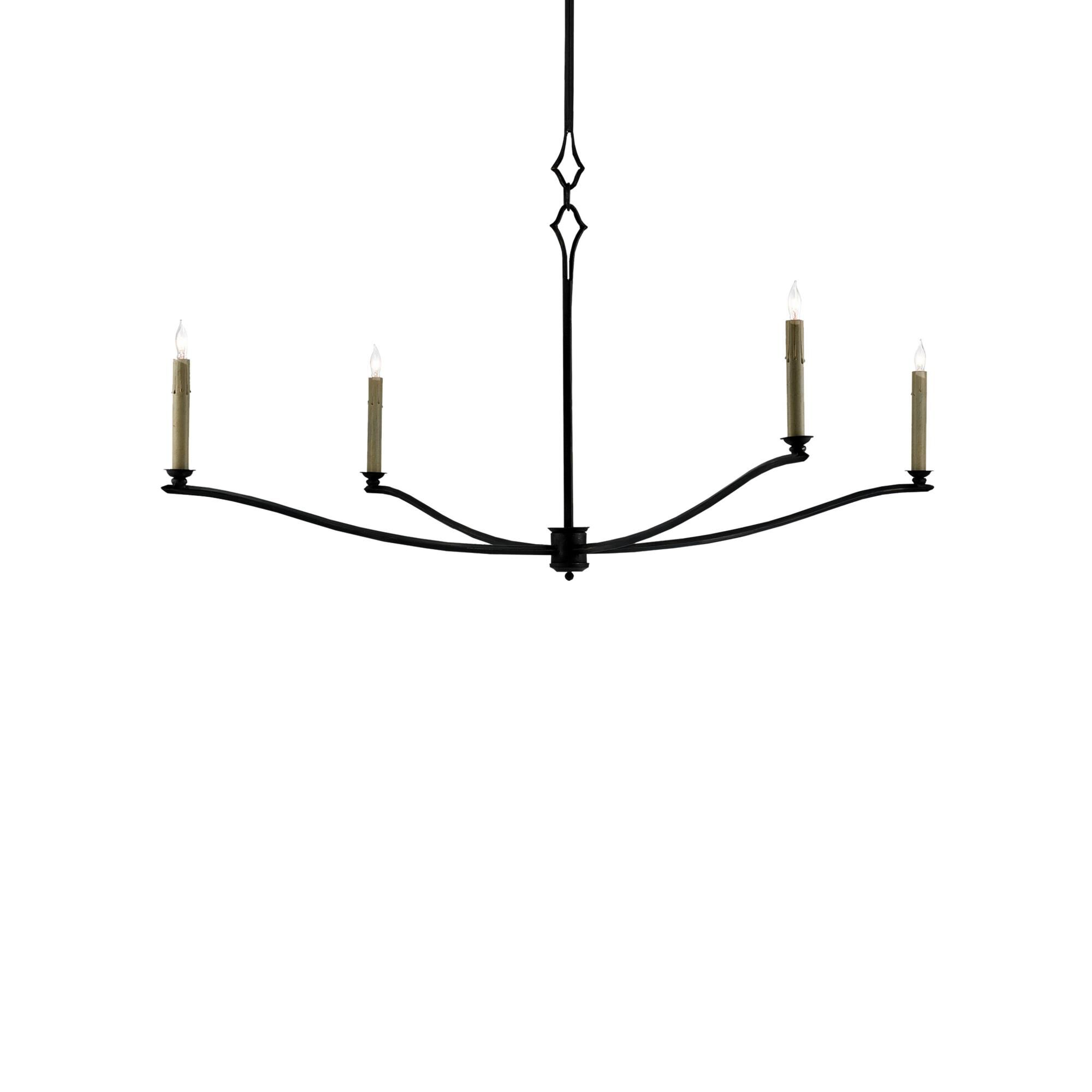 Knole 49 Inch 4 Light Chandelier by Currey and Company