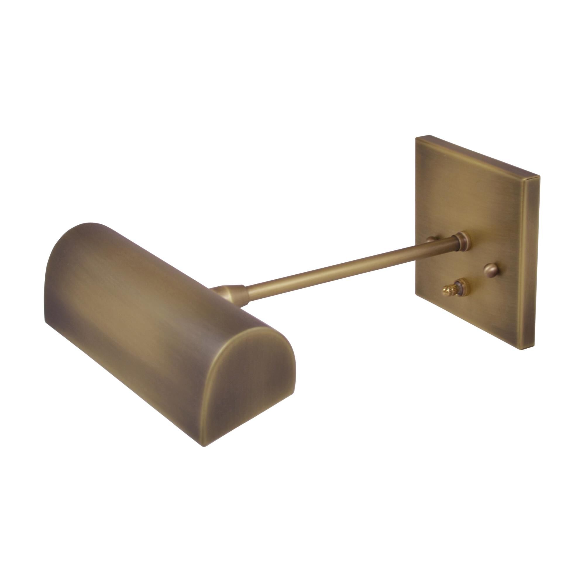 Shown in Antique Brass finish and Metal shade