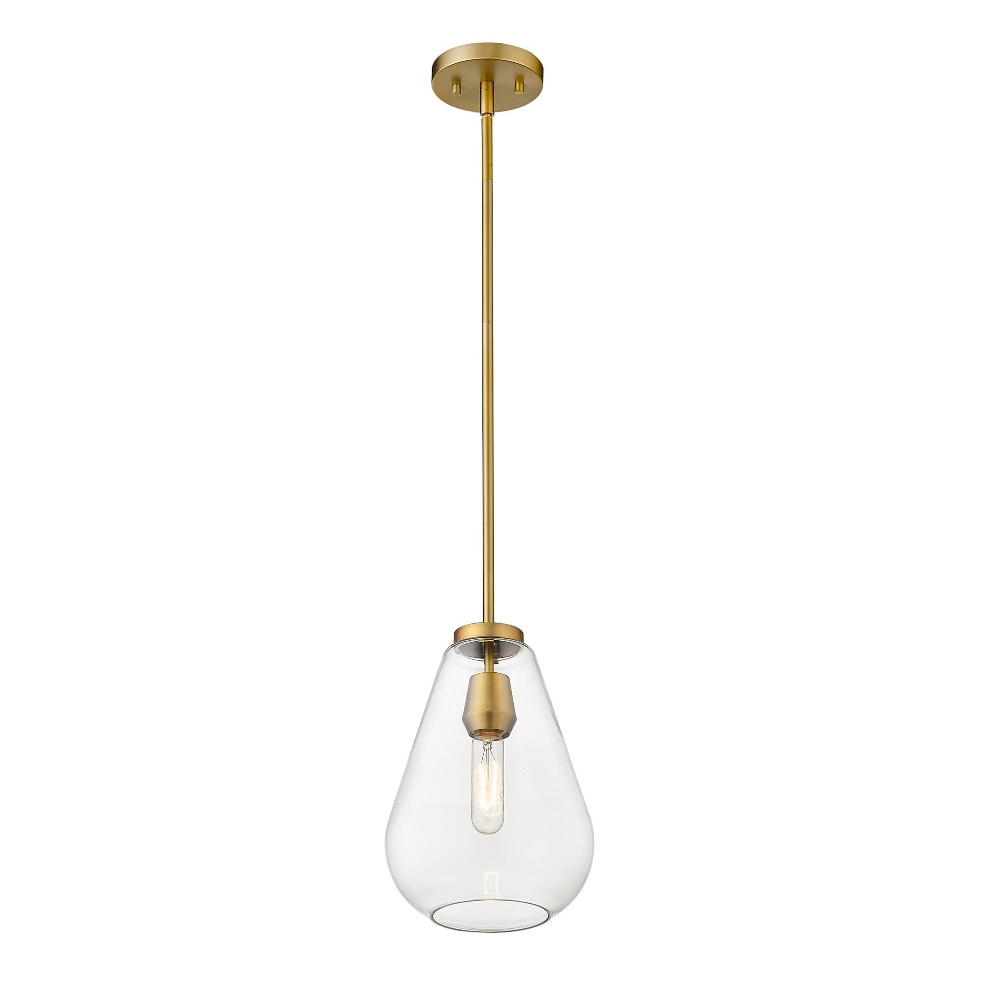 Shown in Olde Brass finish and Glass shade